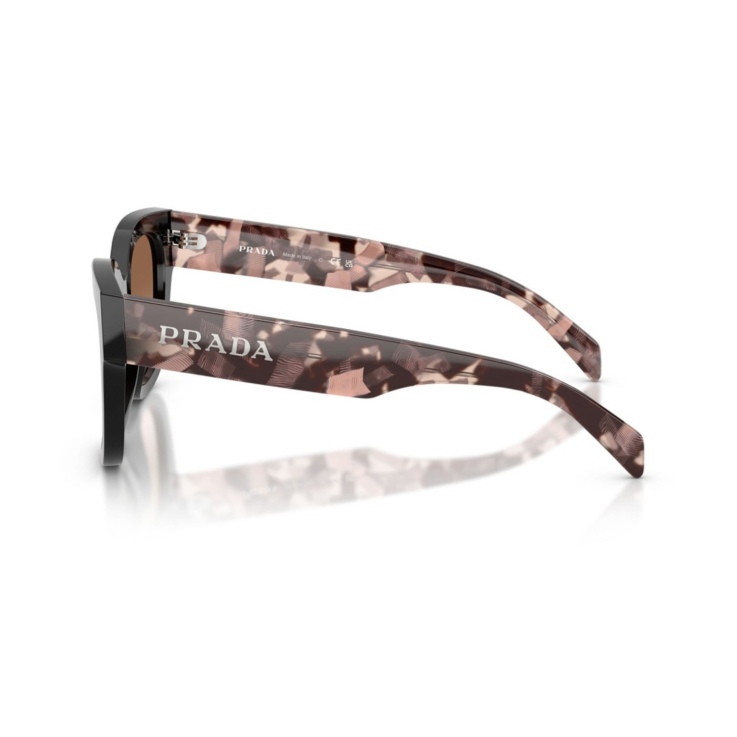 Prada PR C04S 28F90P 52 Kadın Degrade Kare Siyah Kemik Güneş Gözlüğü