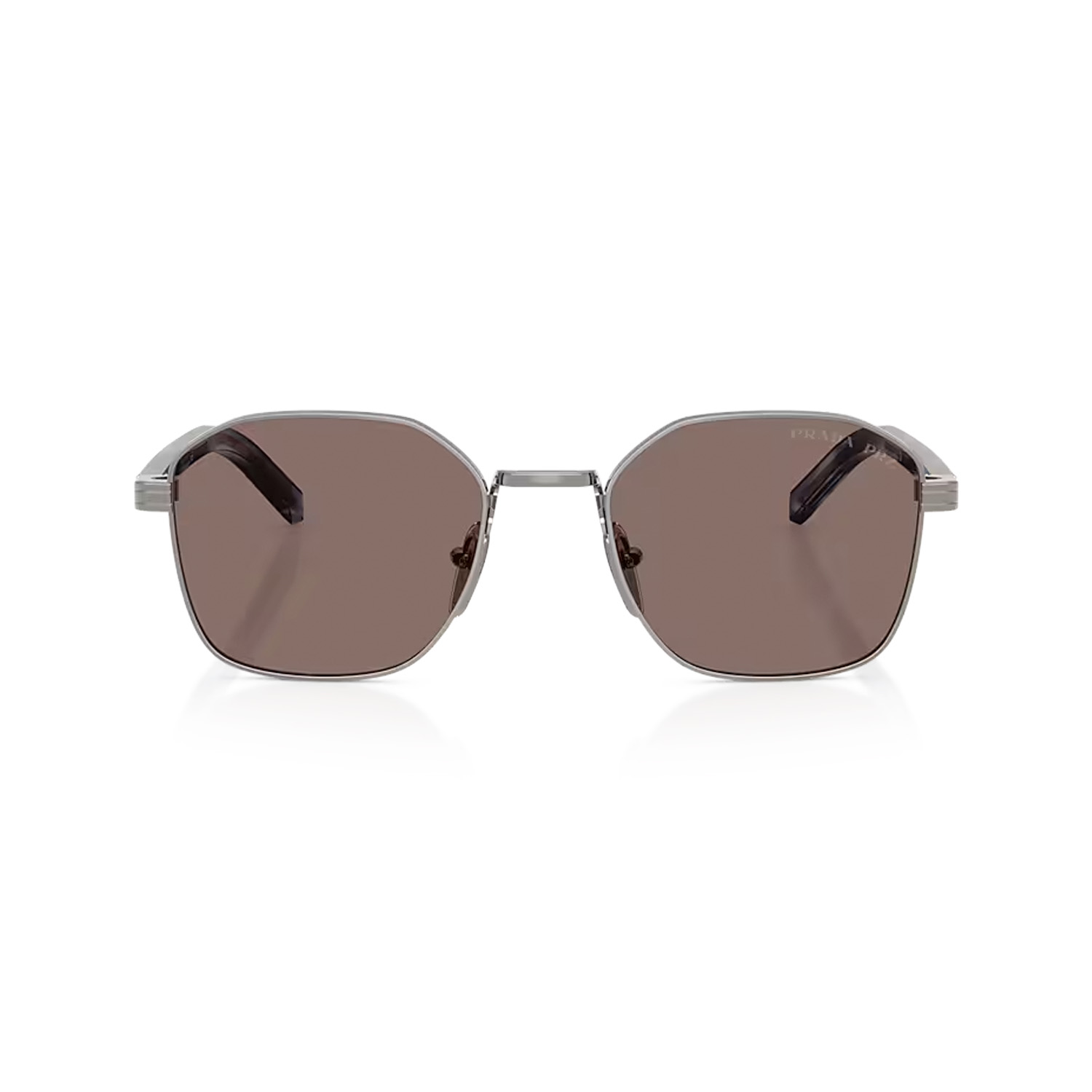 Prada PR C50S 5AV05C 51 Unisex Polarize Geometrik Gri Metal Güneş Gözlüğü
