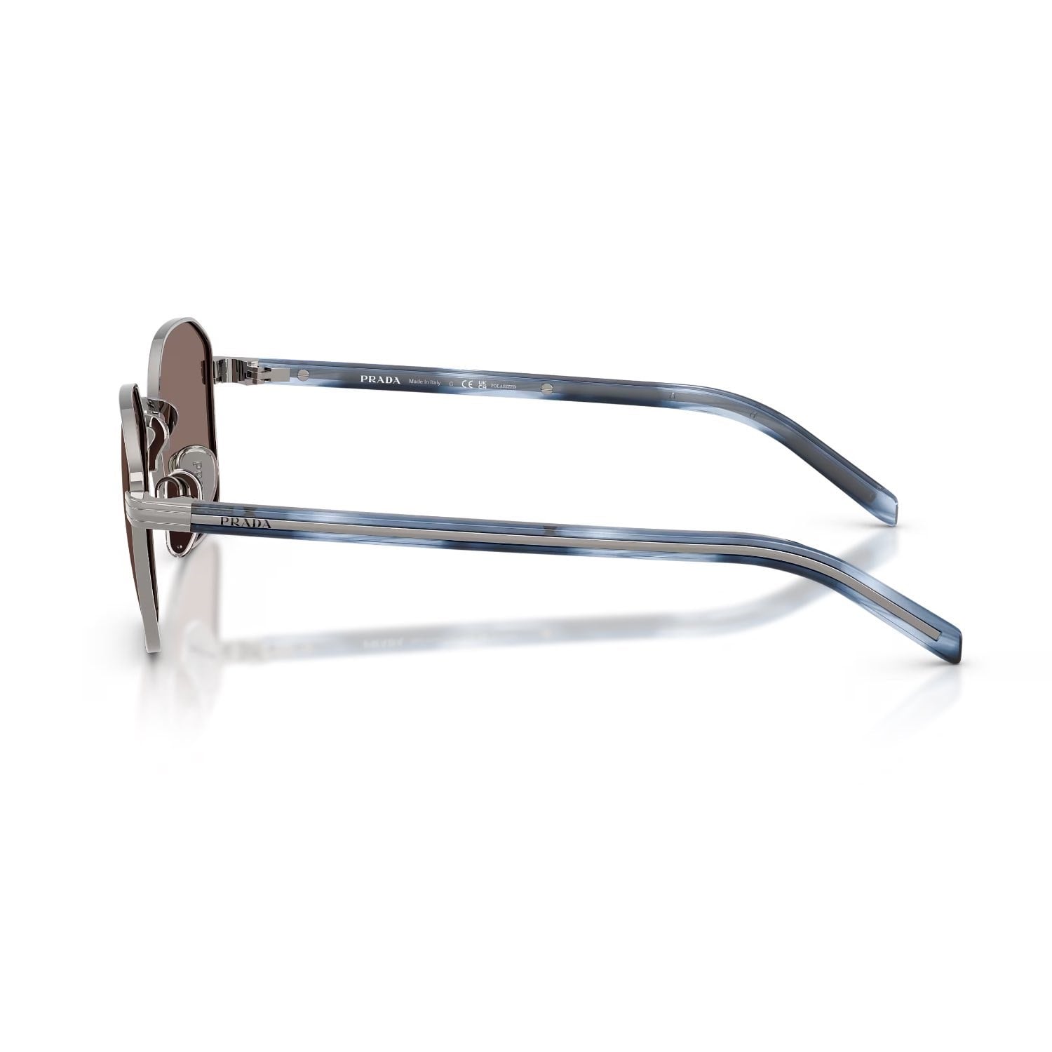 Prada PR C50S 5AV05C 53 Unisex Polarize Geometrik Gun Metal Güneş Gözlüğü