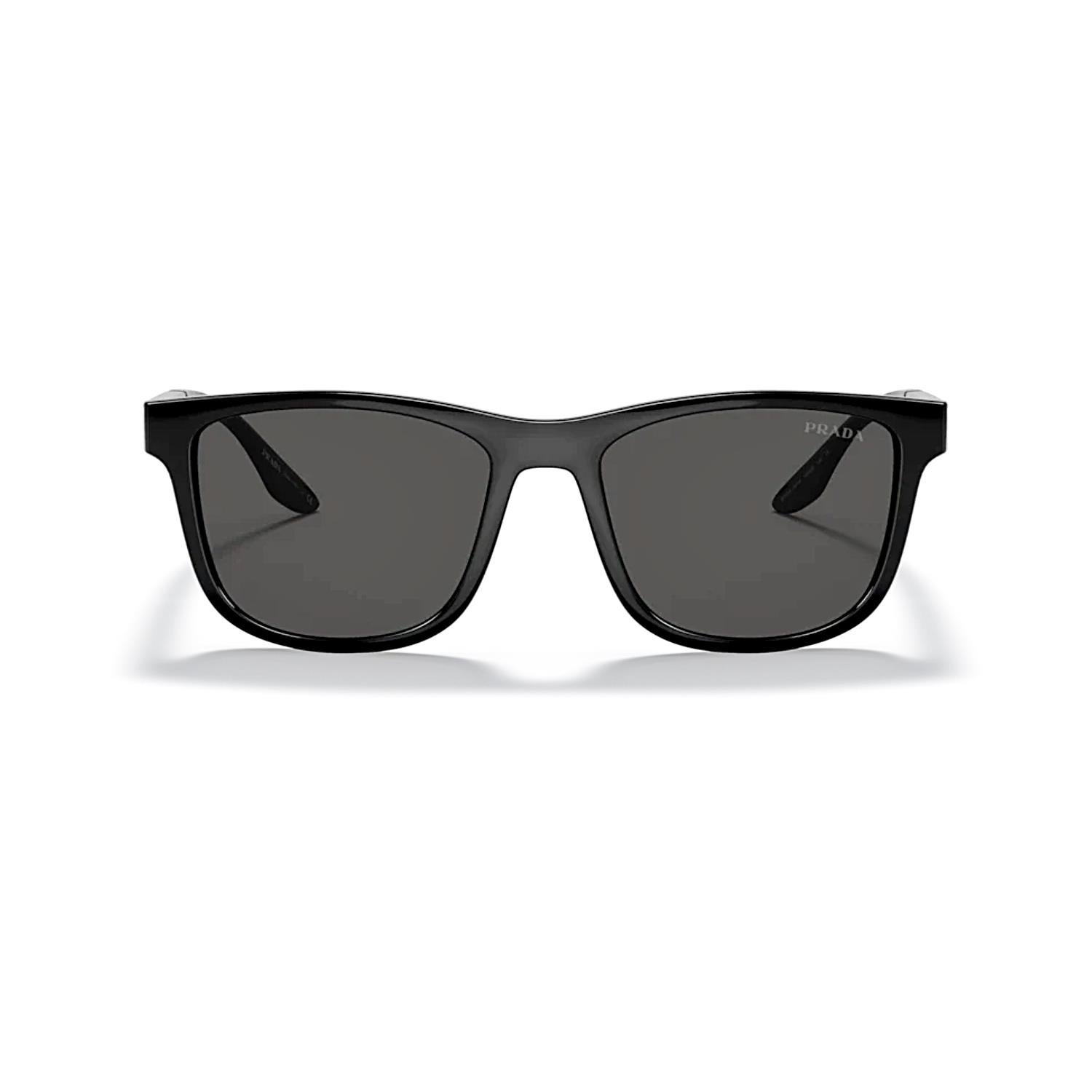 Prada PS 04XS 1AB5S0 54 Linea Rossa Erkek Dikdörtgen Siyah Kemik Güneş Gözlüğü