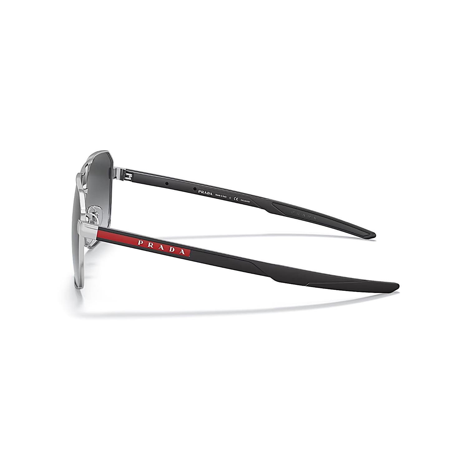 Prada PS 55WS 1BC06G 60 Linea Rossa Erkek Geometrik Gümüş Metal Güneş Gözlüğü