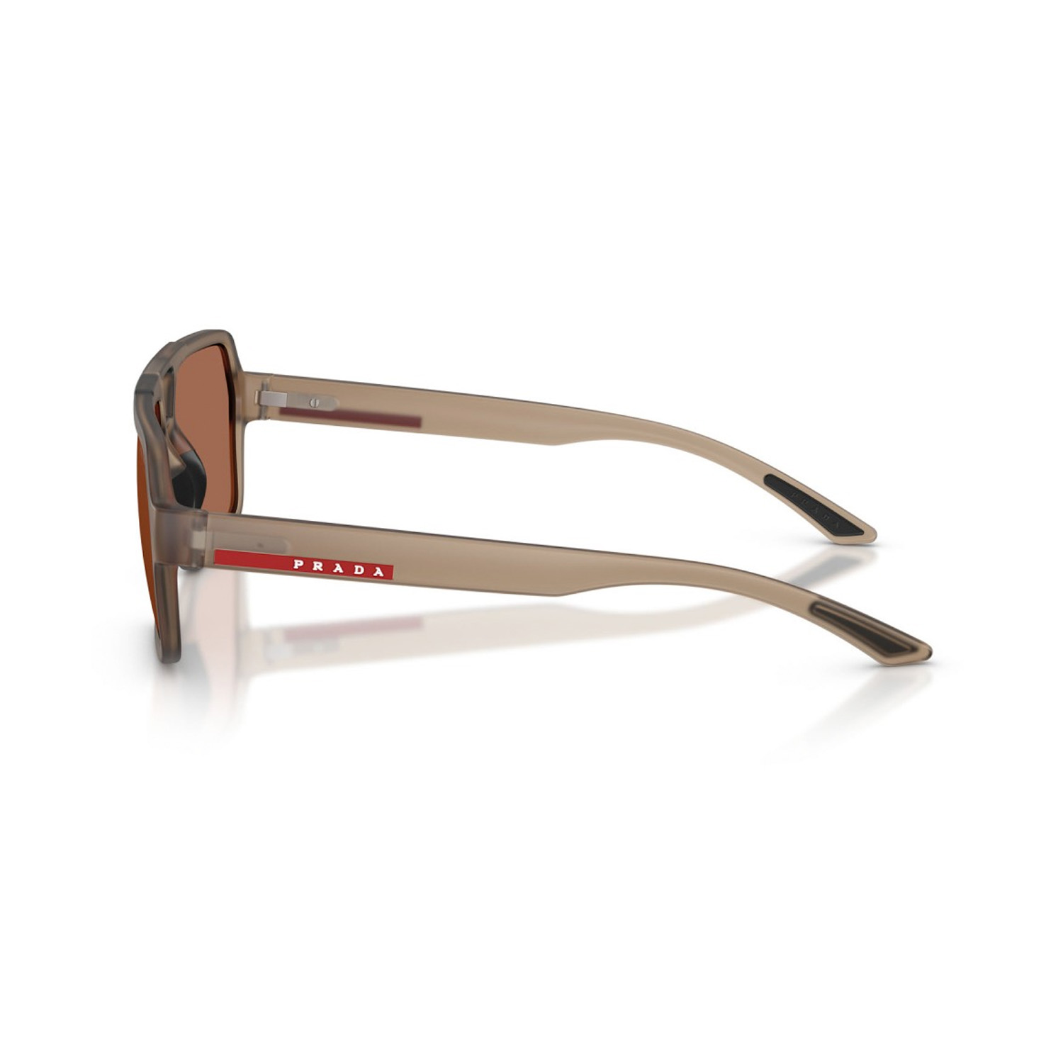 Prada PS A06S 29F50A 59 Linea Rossa Erkek Geometrik Kahverengi Kemik Güneş Gözlüğü