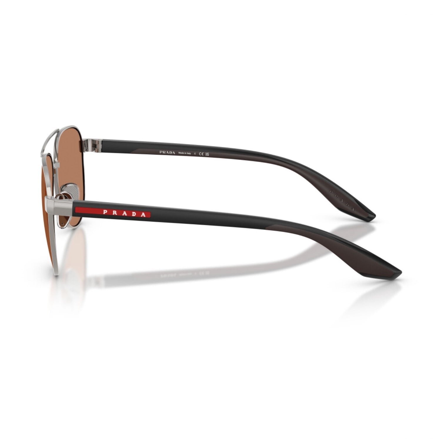 Prada PS A52S 5AV20D 58 Linea Rossa Erkek Pilot Gun Metal Güneş Gözlüğü