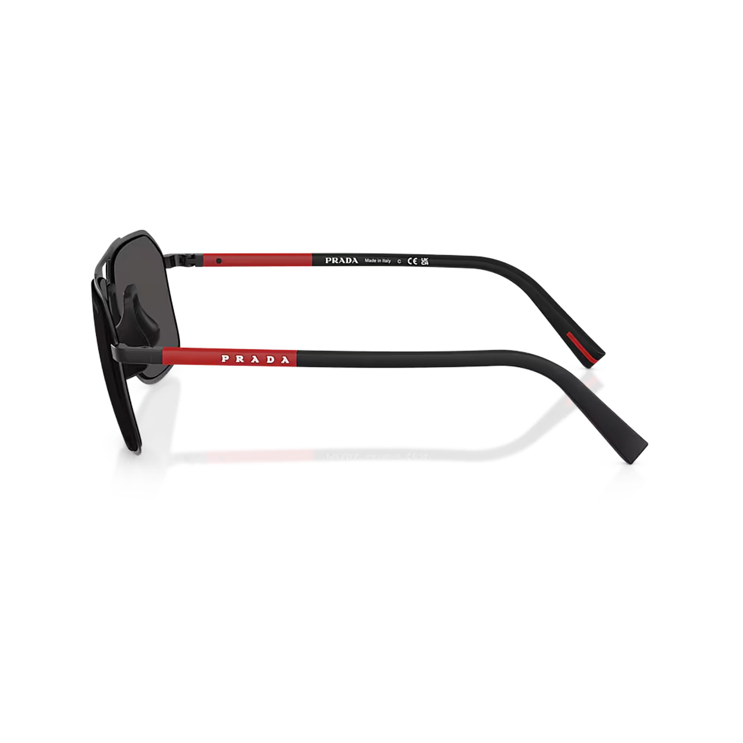 Prada PS B51S 1BO06F 56 Linea Rossa Erkek Geometrik Siyah Metal Güneş Gözlüğü