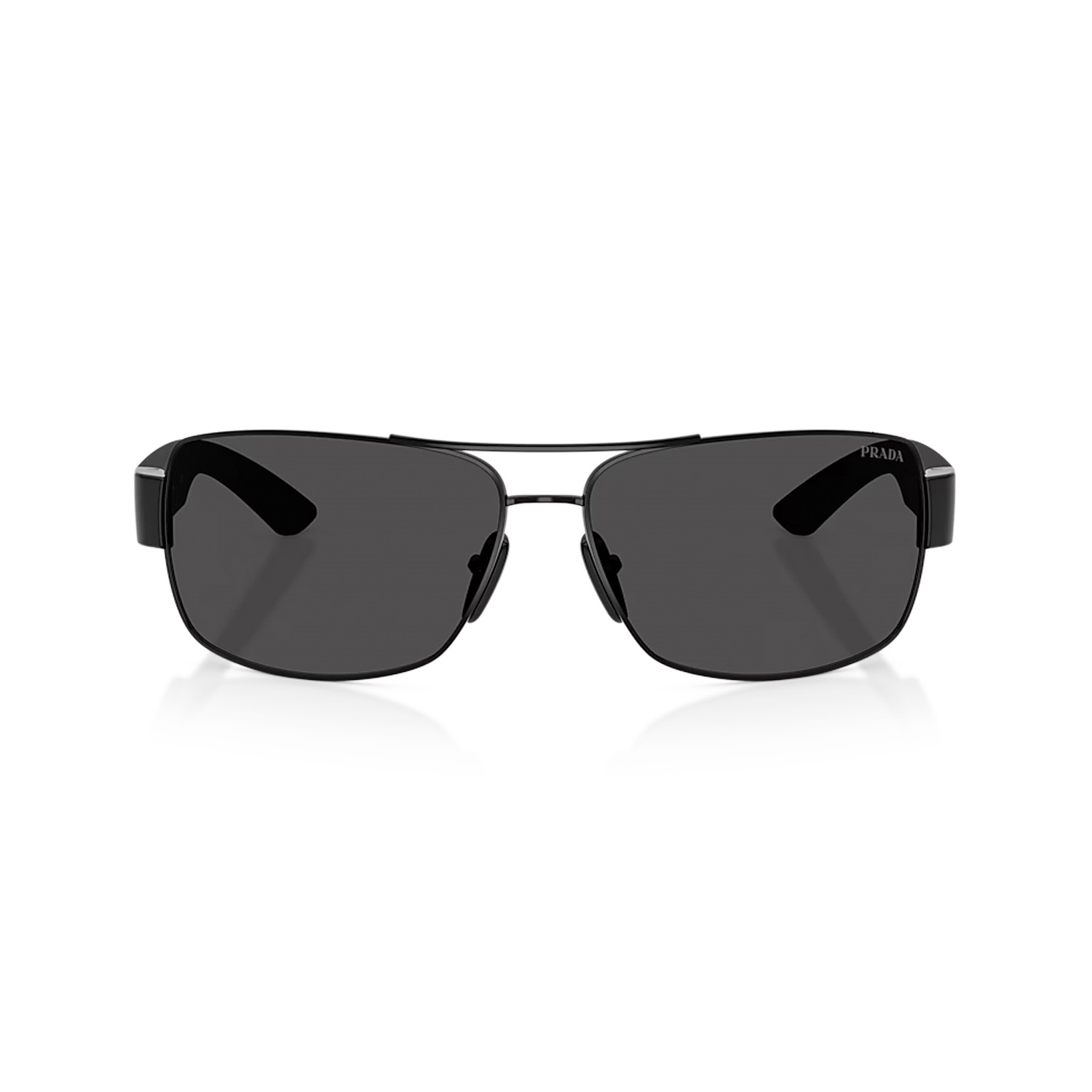 Prada PS B52S 1AB06F 65 Linea Rossa Erkek Dikdörtgen Siyah Metal Güneş Gözlüğü