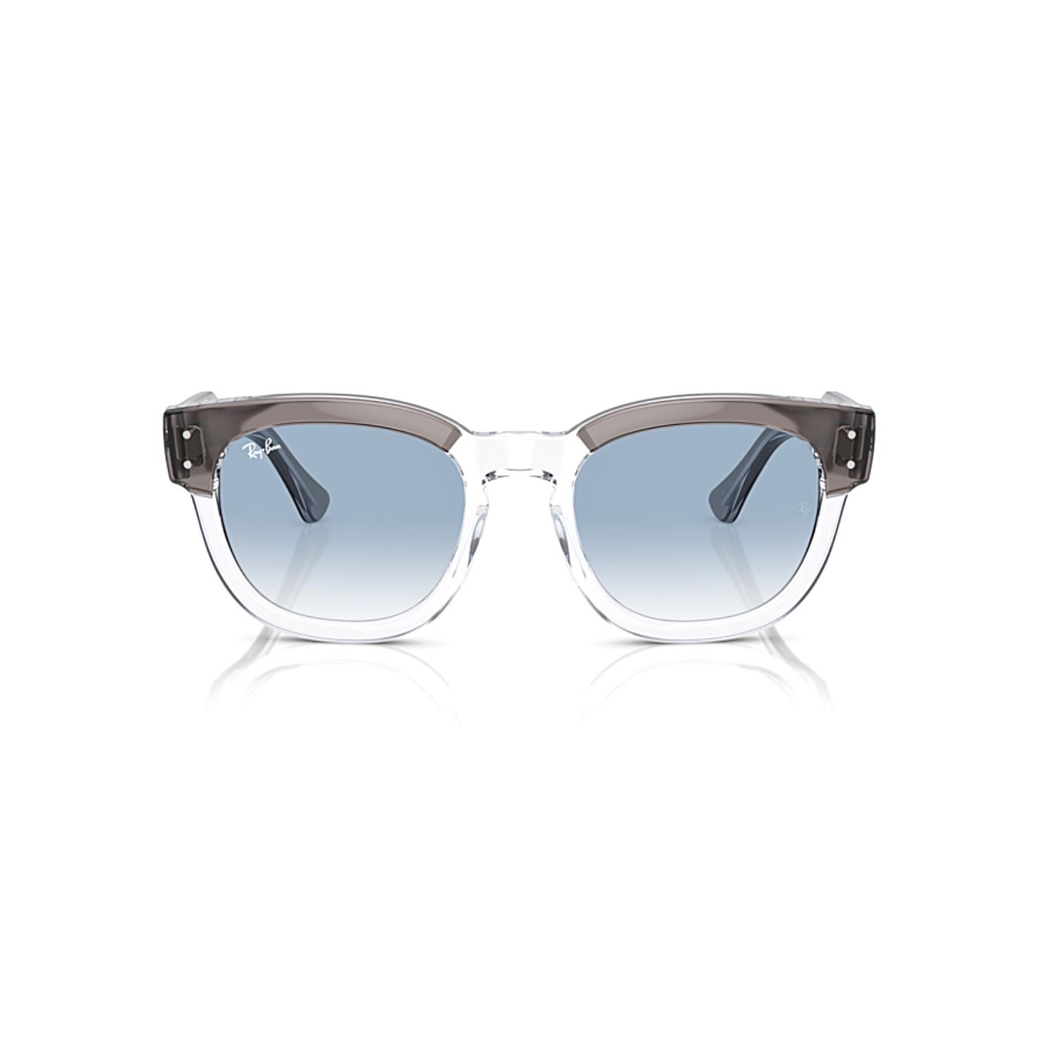 Ray-Ban RB 0298S 13553F 53 Mega Hawkeye Unisex Kare Şeffaf Üzeri Gri Kemik Güneş Gözlüğü