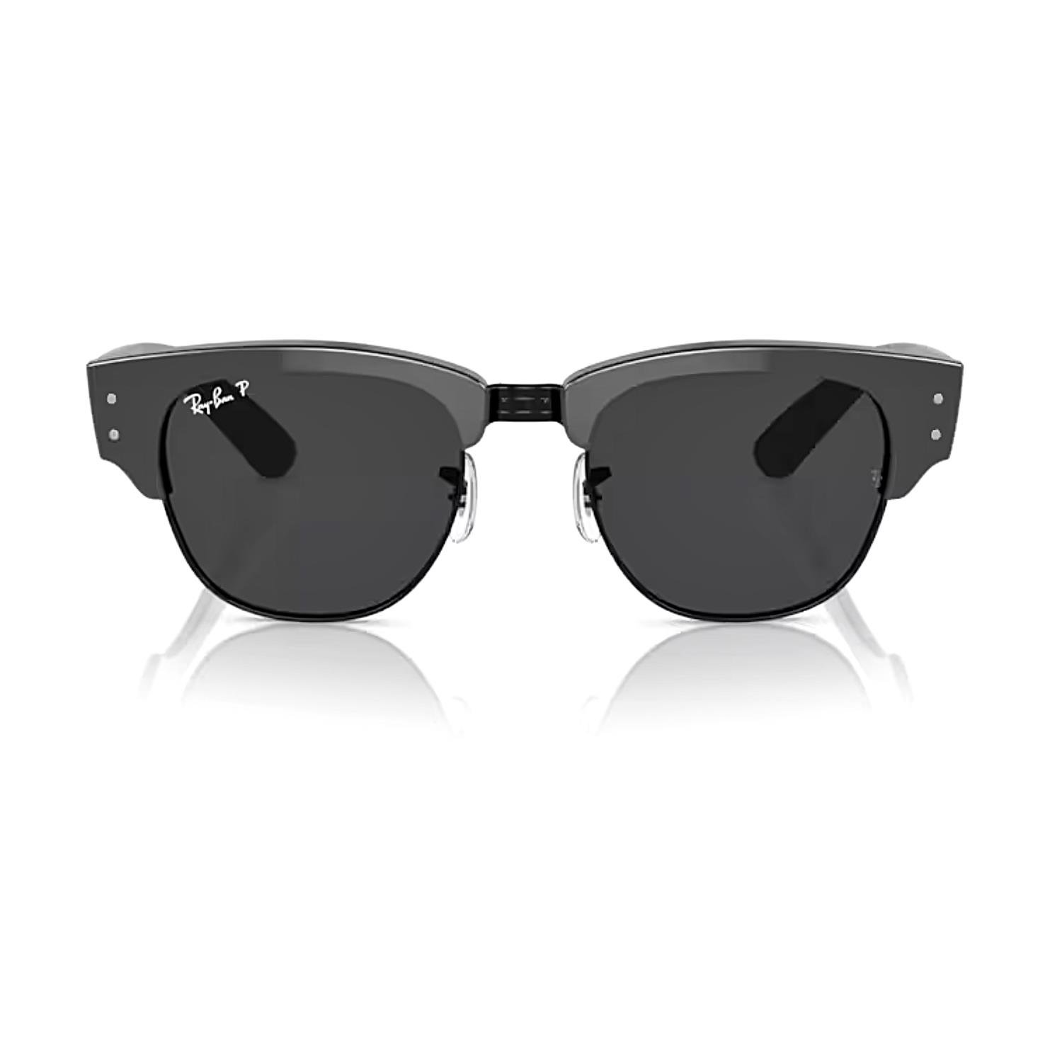 Ray Ban RB 0316S 136748 53 Mega Clubmaster Polarize Unisex Kare Siyah Kemik Güneş Gözlüğü