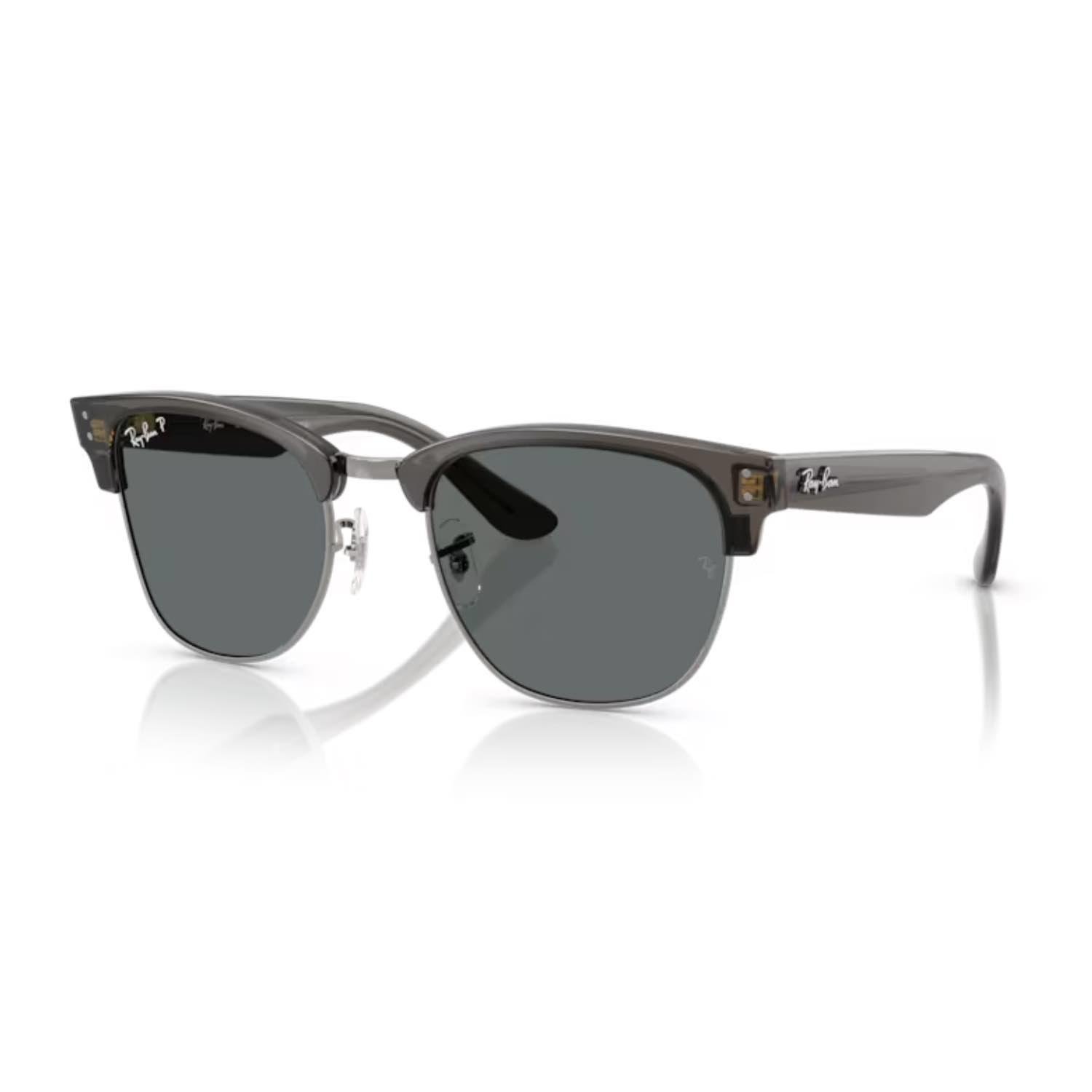 Ray-Ban RB 0504S 670781 54 Clubmaster Reverse Polarize Unisex Kare Şeffaf Füme Kemik Güneş Gözlüğü