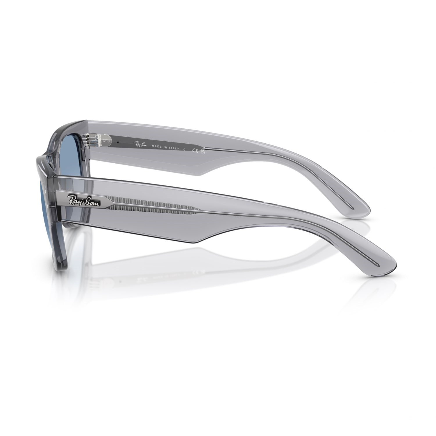 Ray-Ban RB 0840S 68463F 51 Mega Wayfarer Unisex Kare Şeffaf Gri Kemik Güneş Gözlüğü