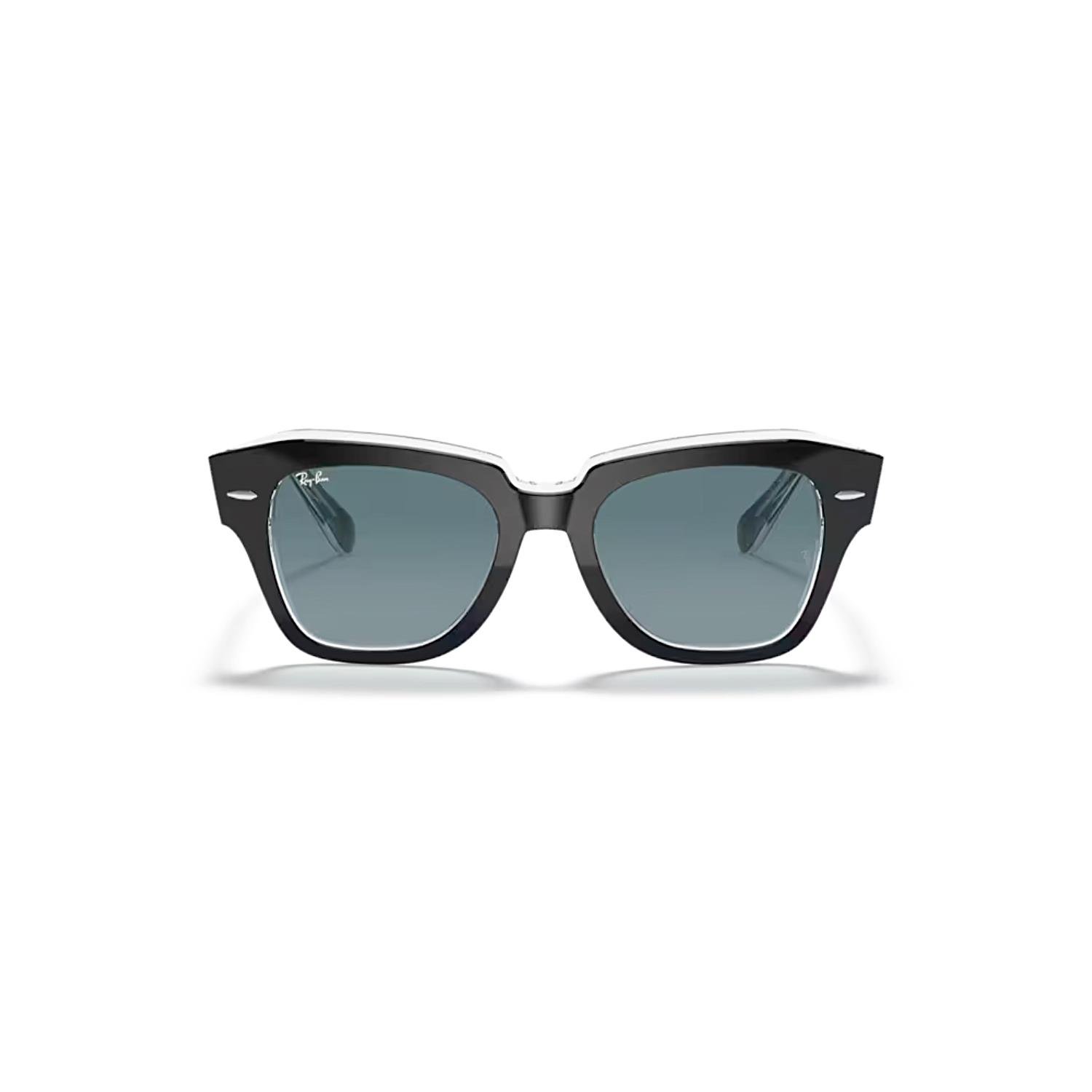 Ray-Ban RB 2186 12943M 49 State Street Unisex Şeffaf Üzeri Siyah Kemik Güneş Gözlüğü
