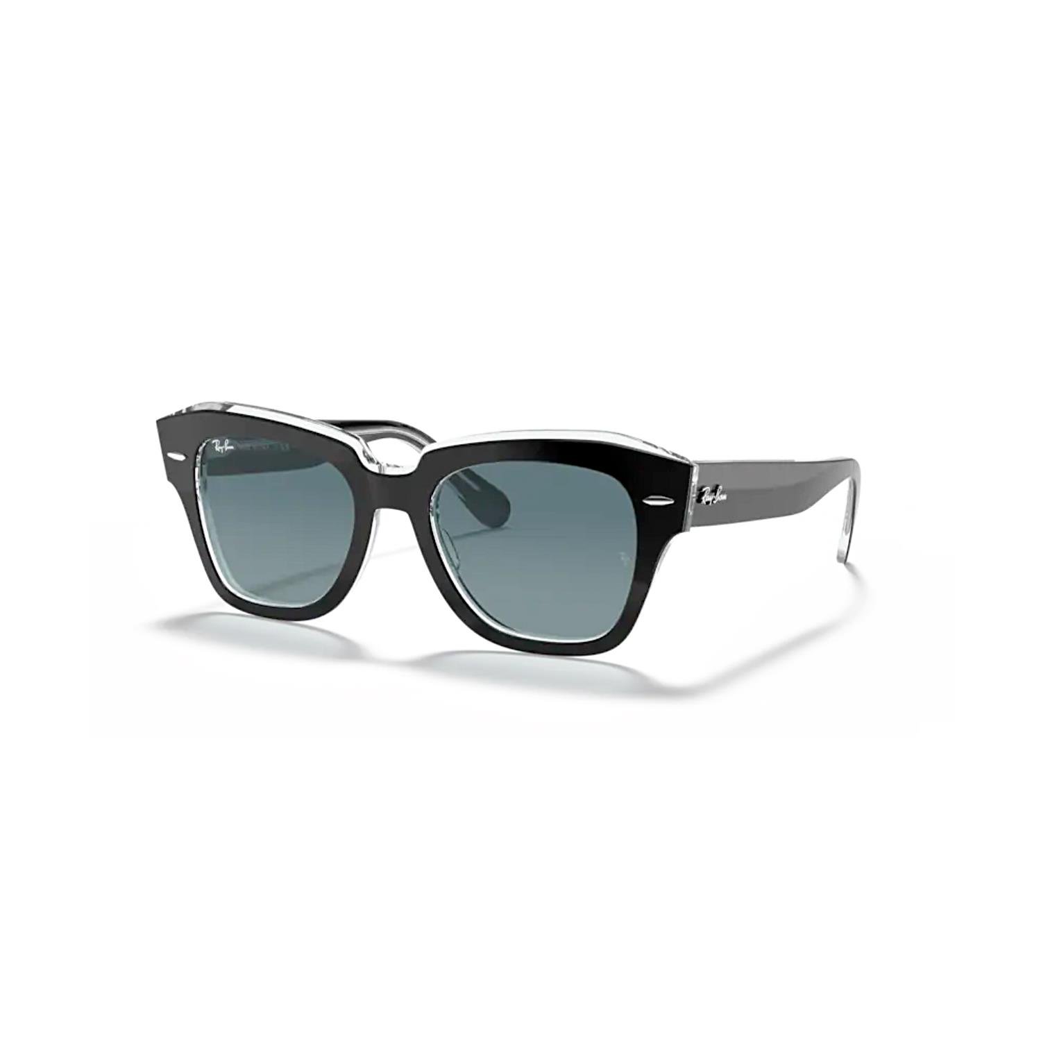 Ray-Ban RB 2186 12943M 49 State Street Unisex Şeffaf Üzeri Siyah Kemik Güneş Gözlüğü