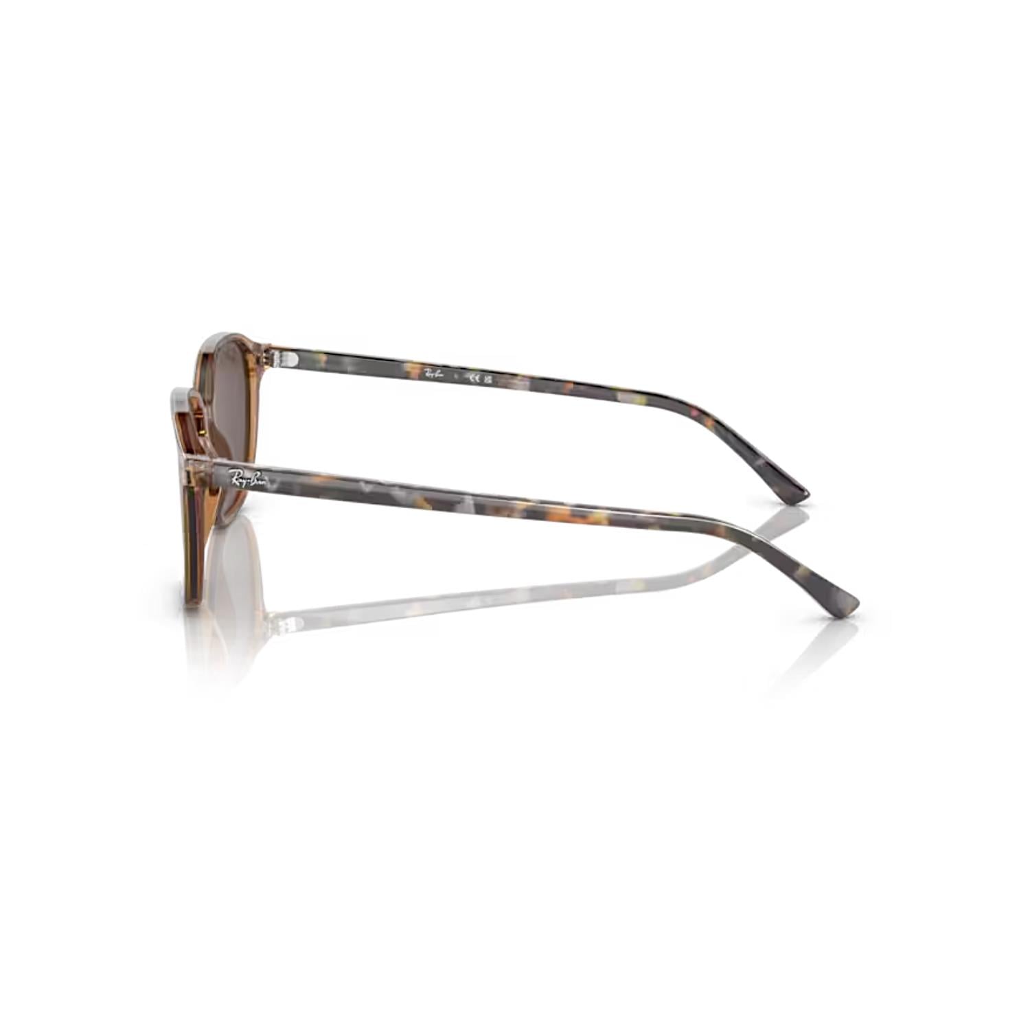 Ray-Ban RB 2193 663693 51 Leonard Unisex Aynalı Şeffaf Kahverengi Kemik Güneş Gözlüğü