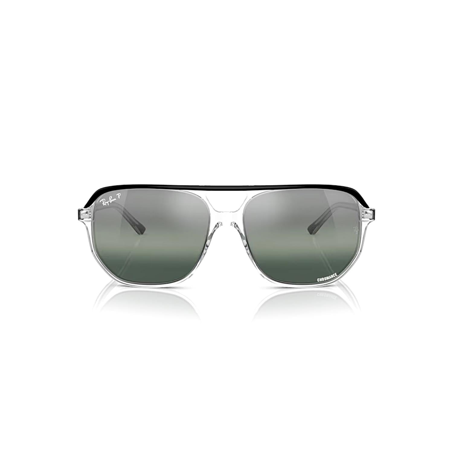 Ray-Ban RB 2205 1294G6 60 Bill One Polarize Unisex Geometrik Şeffaf Gri Siyah Kemik Güneş Gözlüğü