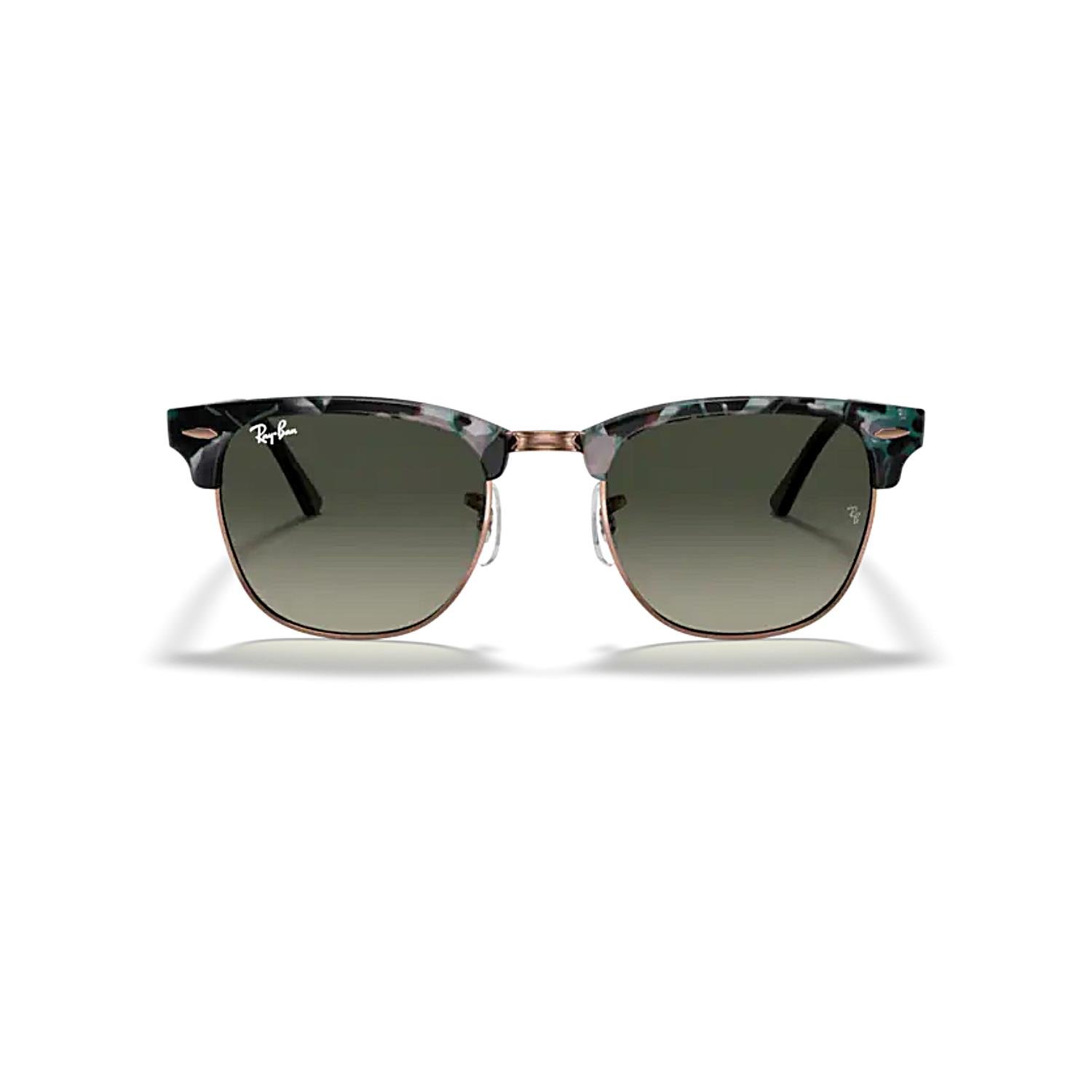 Ray-Ban RB 3016 125571 49 Clubmaster Unisex Kare Gri Yeşil Kombine Güneş Gözlüğü