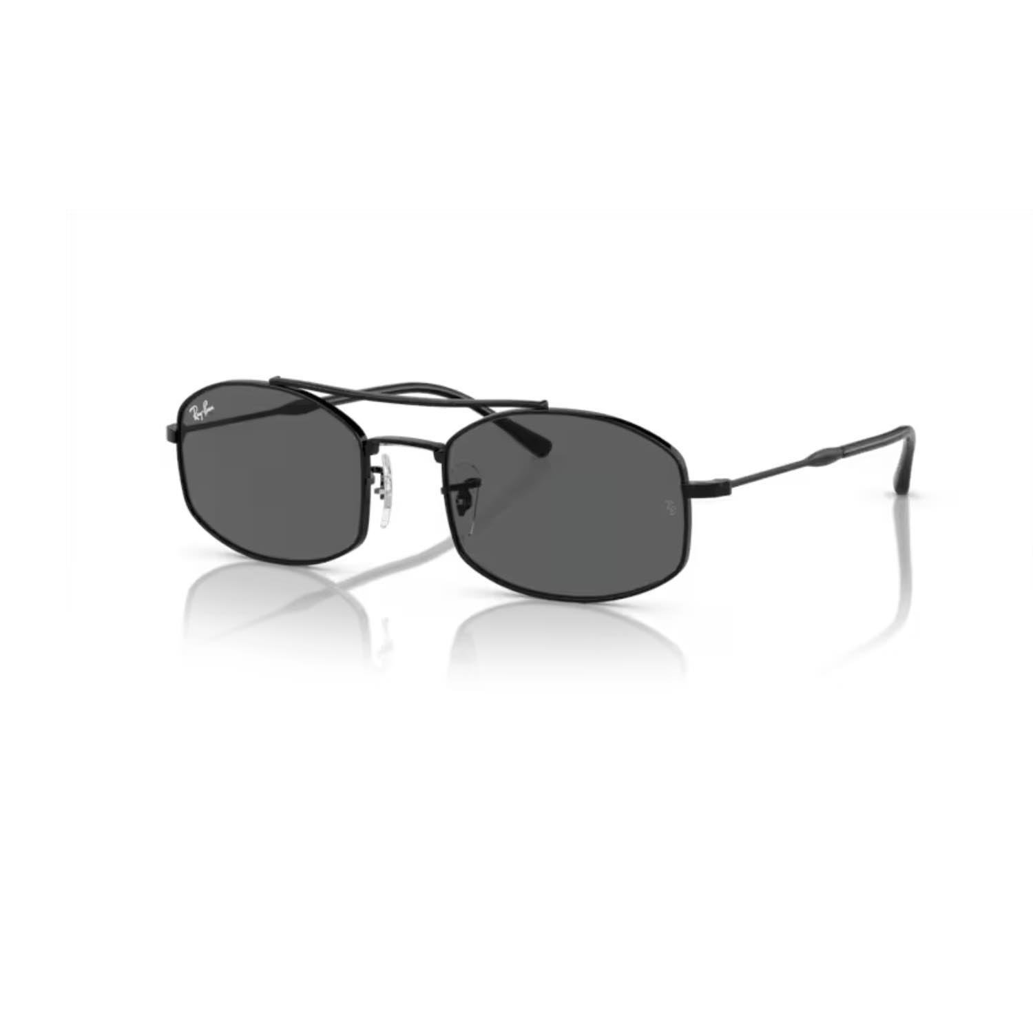 Ray-Ban RB 3719 002B1 54 Unisek Oval Siyah Metal Güneş Gözlüğü