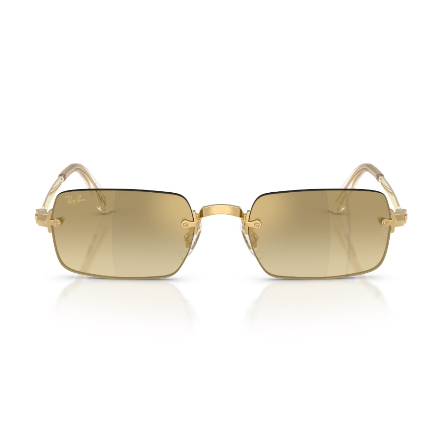 Ray-Ban RB 3928 0017I 54 A$AP ROCKY Unisex Dikdörtgen Gold Aynalı Metal Güneş Gözlüğü