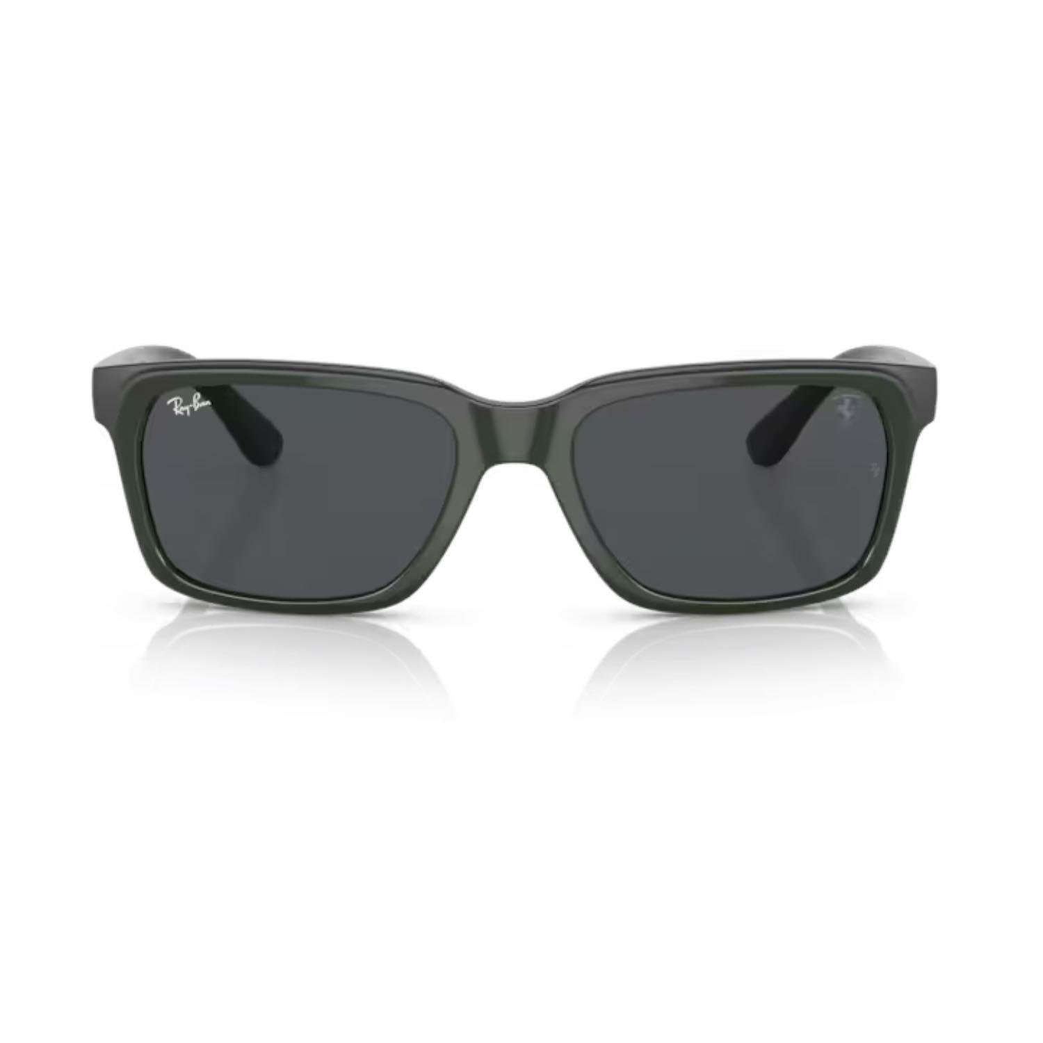 Ray-Ban RB 4393M F68087 56 Scuderia Ferrari Unisex Dikdörtgen Yeşil Kemik Güneş Gözlüğü