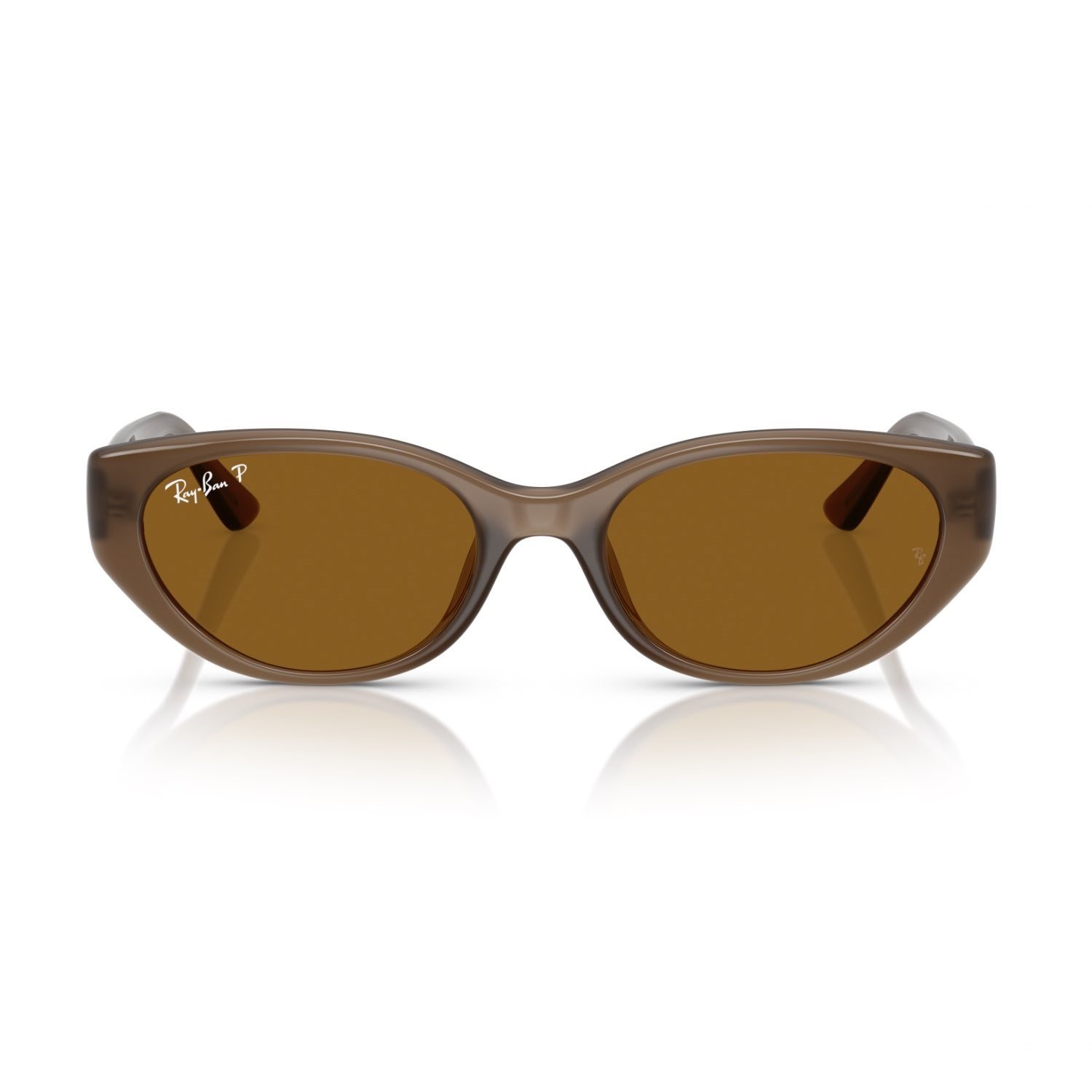 Ray-Ban RB 4457D 677983 55 Unisex Polarize Yastık Şeffaf Kahverengi Kemik Güneş Gözlüğü