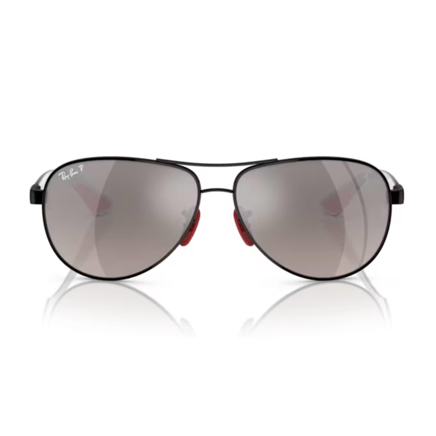 Ray-Ban RB 8331M F0095J 61 Scuderia Ferrari Erkek Oval Siyah Metal Güneş Gözlüğü