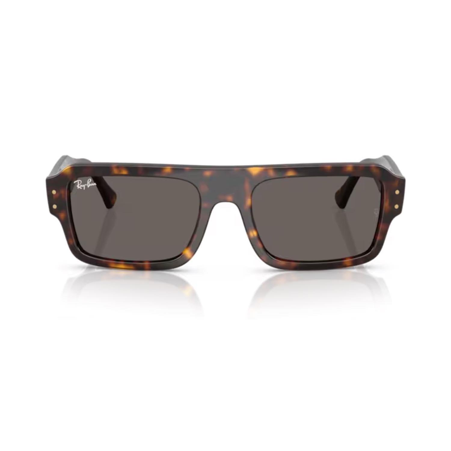 Ray-Ban RB4454 1359B1 56 Lukas Unisex Dikdörtgen Kırçıllı Kahvernegi Kemik Güneş Gözlüğü