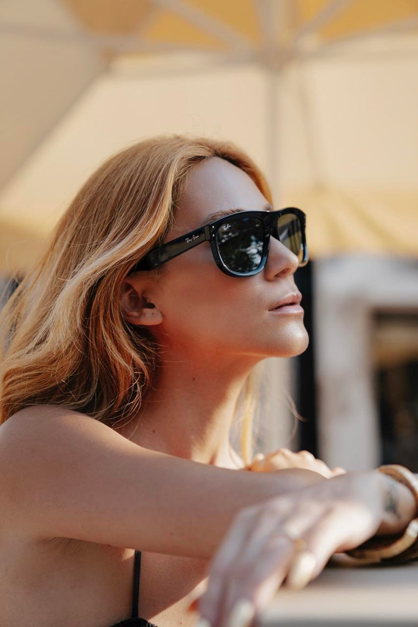 Ray-Ban RBR 0501S 6677VR 56 Boyfriend Reverse Unisex Siyah Kemik Güneş Gözlüğü 