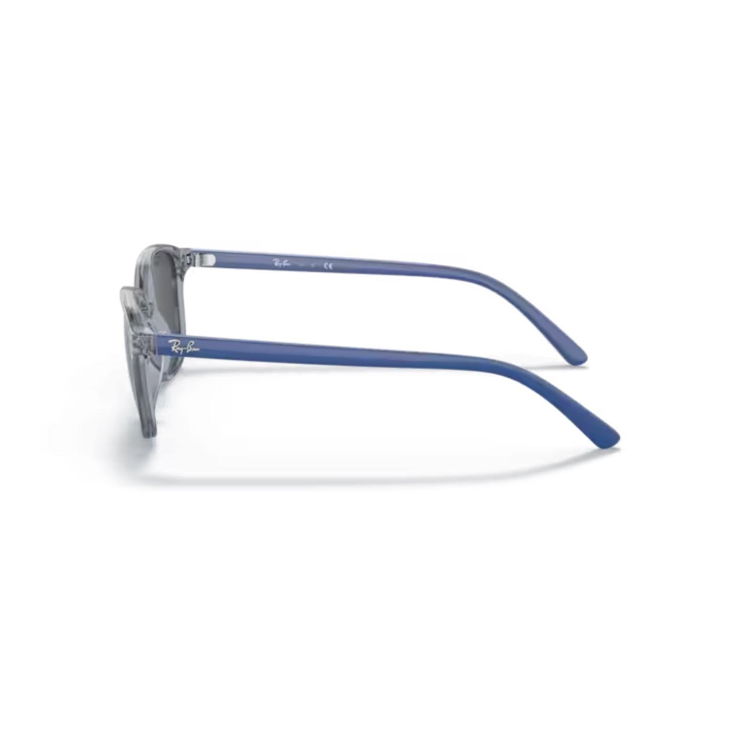 Ray-Ban RJ 9093S 711087 45 Junior Leonard Çocuk Kare Şeffaf Mavi Kemik Güneş Gözlüğü