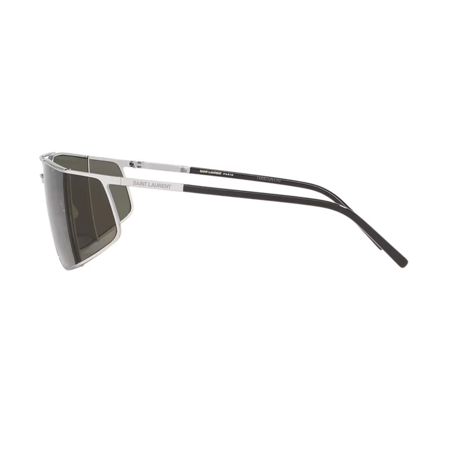 Saint Laurent SL 750 002 69 Erkek Geometrik Gri Metal Güneş Gözlüğü