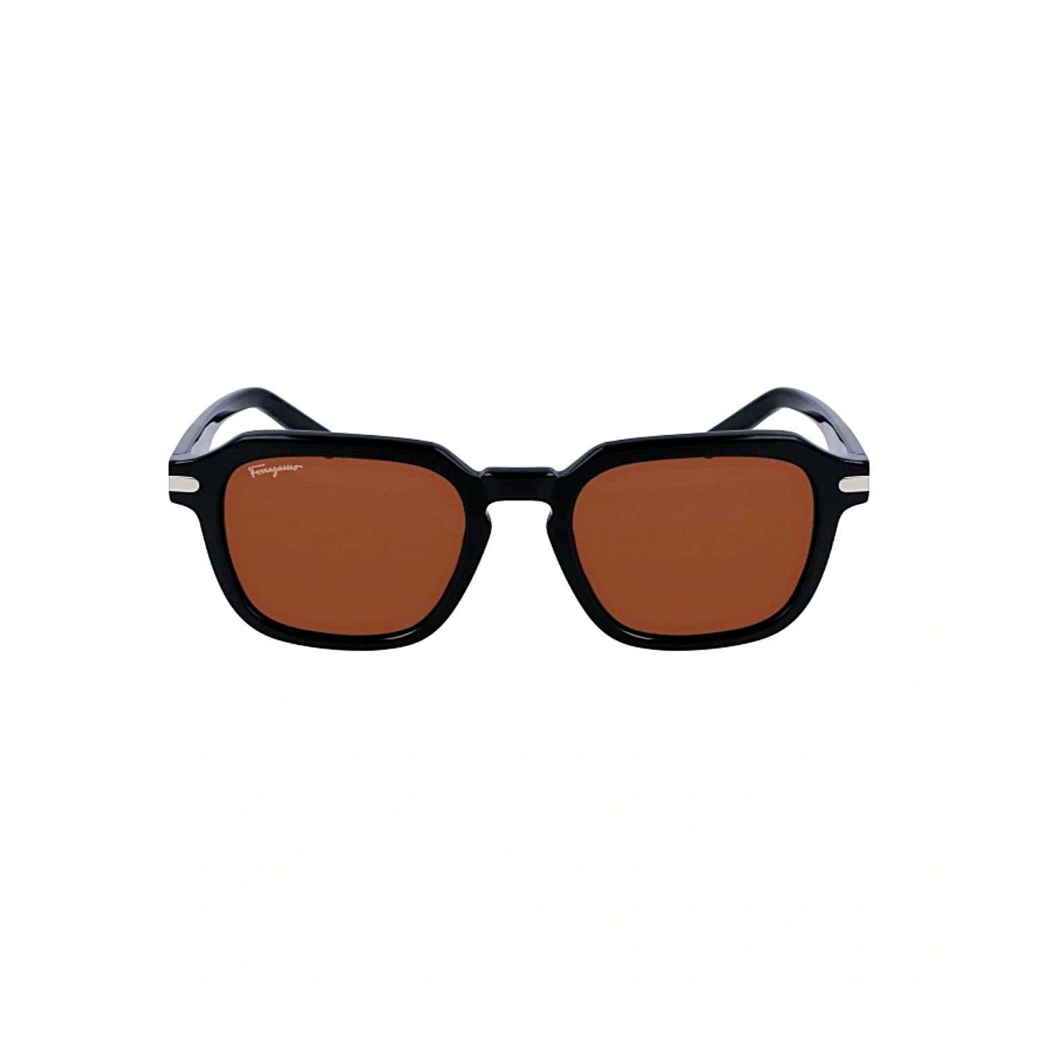 Salvatore Ferragamo SF 1089S 001 52 Erkek Siyah Geometrik Kemik Güneş Gözlüğü