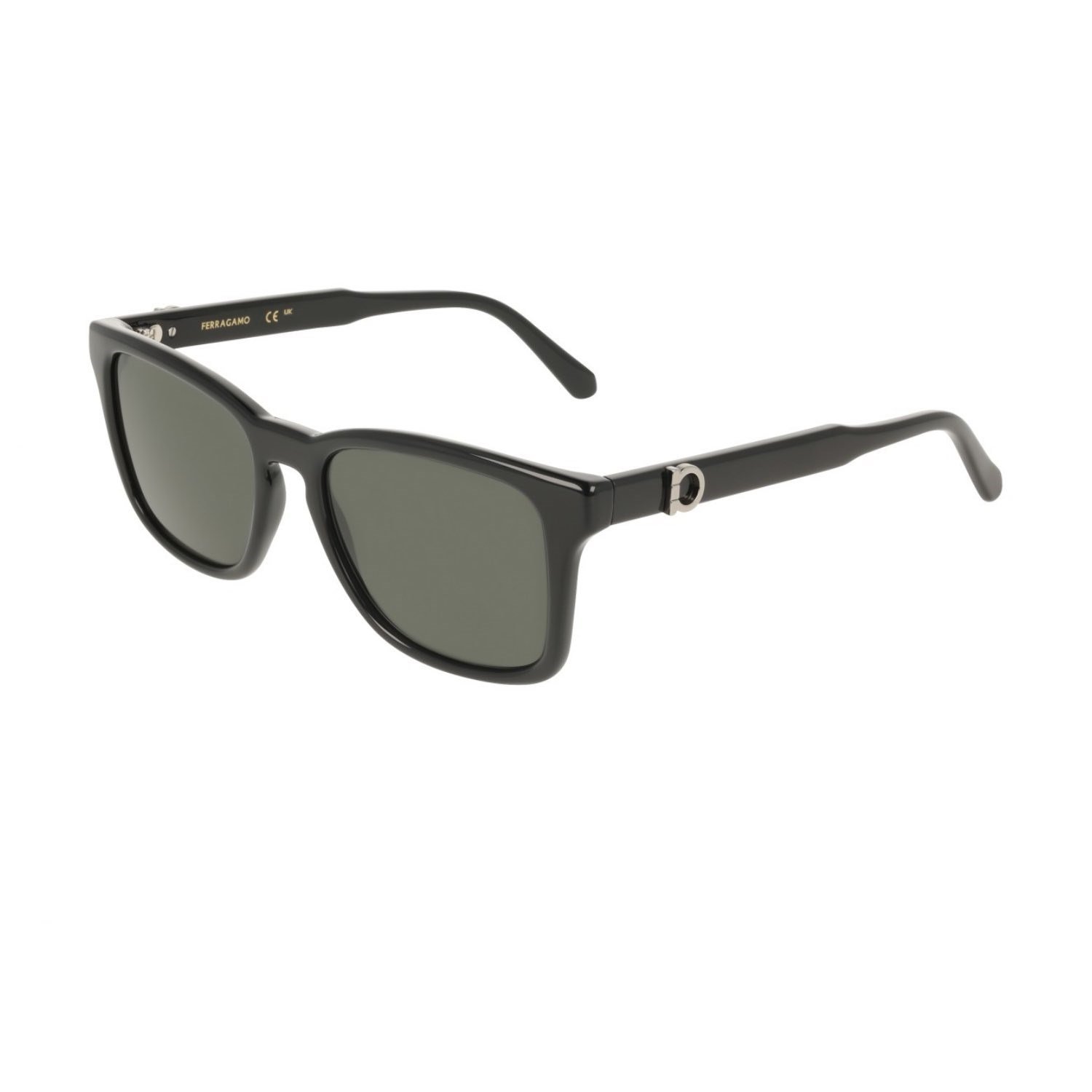 Salvatore Ferragamo SF 2086SE 001 55 Unisex Dikdörtgen Siyah Kemik Güneş Gözlüğü