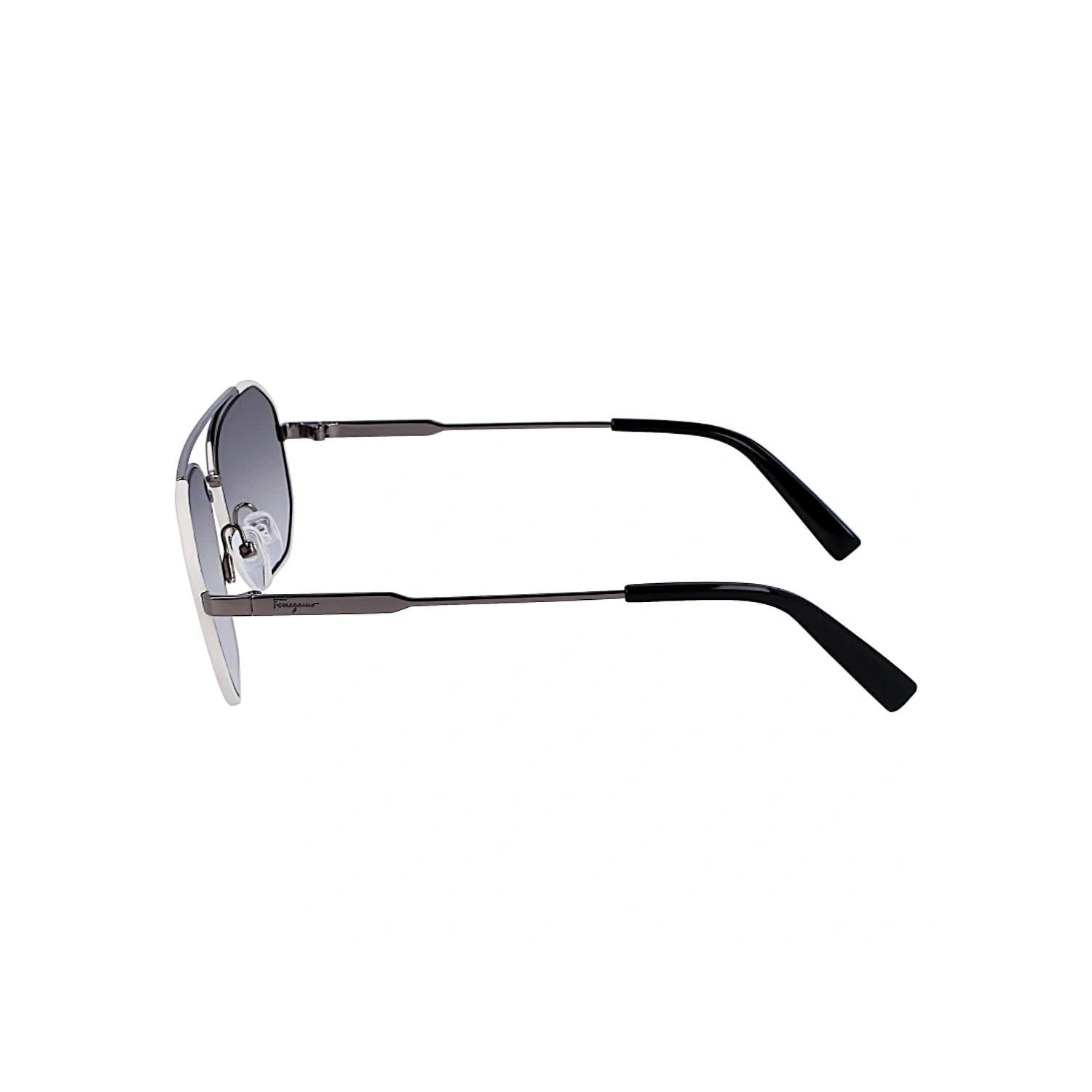 Salvatore Ferragamo SF 303SL 026 60 Erkek Geometrik Bej Metal Güneş Gözlüğü 