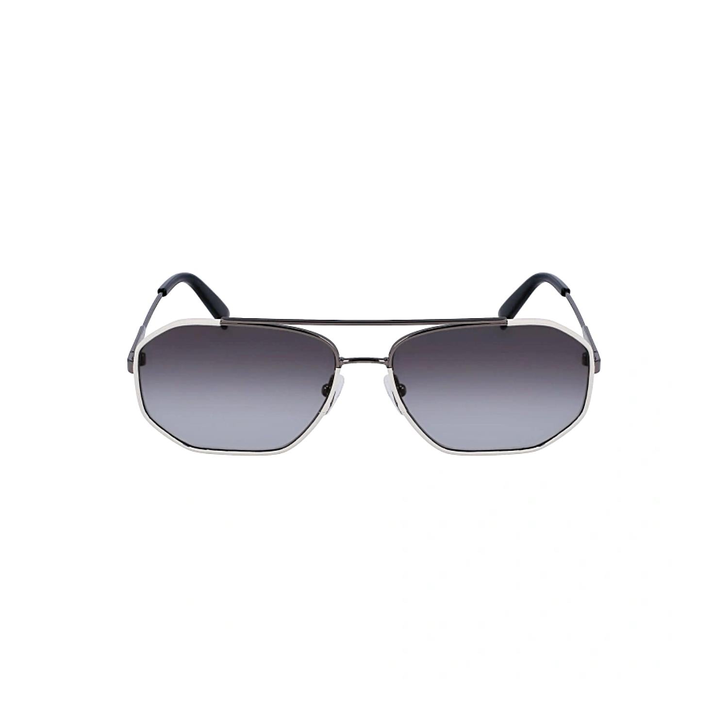 Salvatore Ferragamo SF 303SL 026 60 Erkek Geometrik Bej Metal Güneş Gözlüğü 