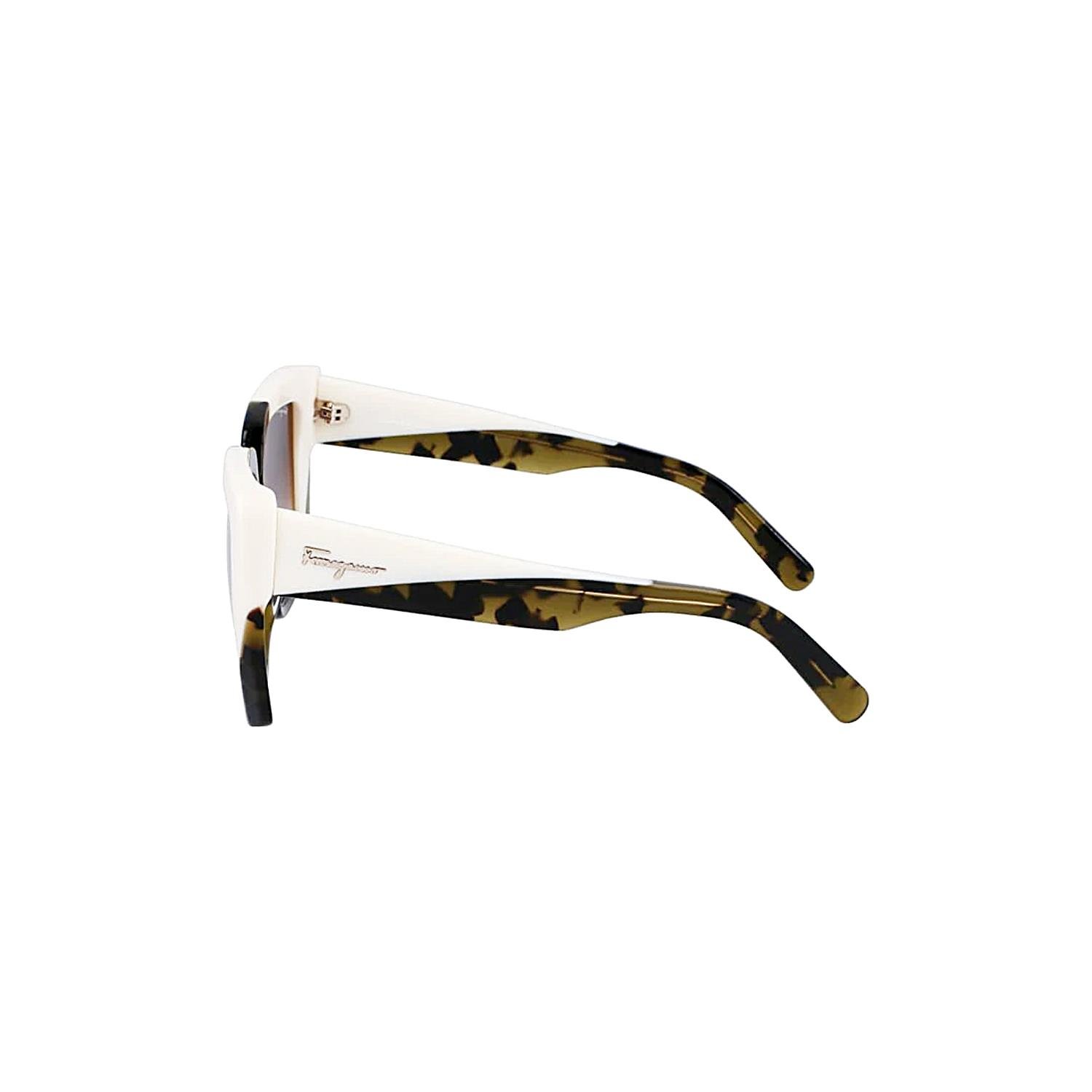 Salvatore Ferragamo SF1060S 341 55 Kadın Kelebek Kırçıllı Yeşil Bej Kemik Güneş Gözlüğü