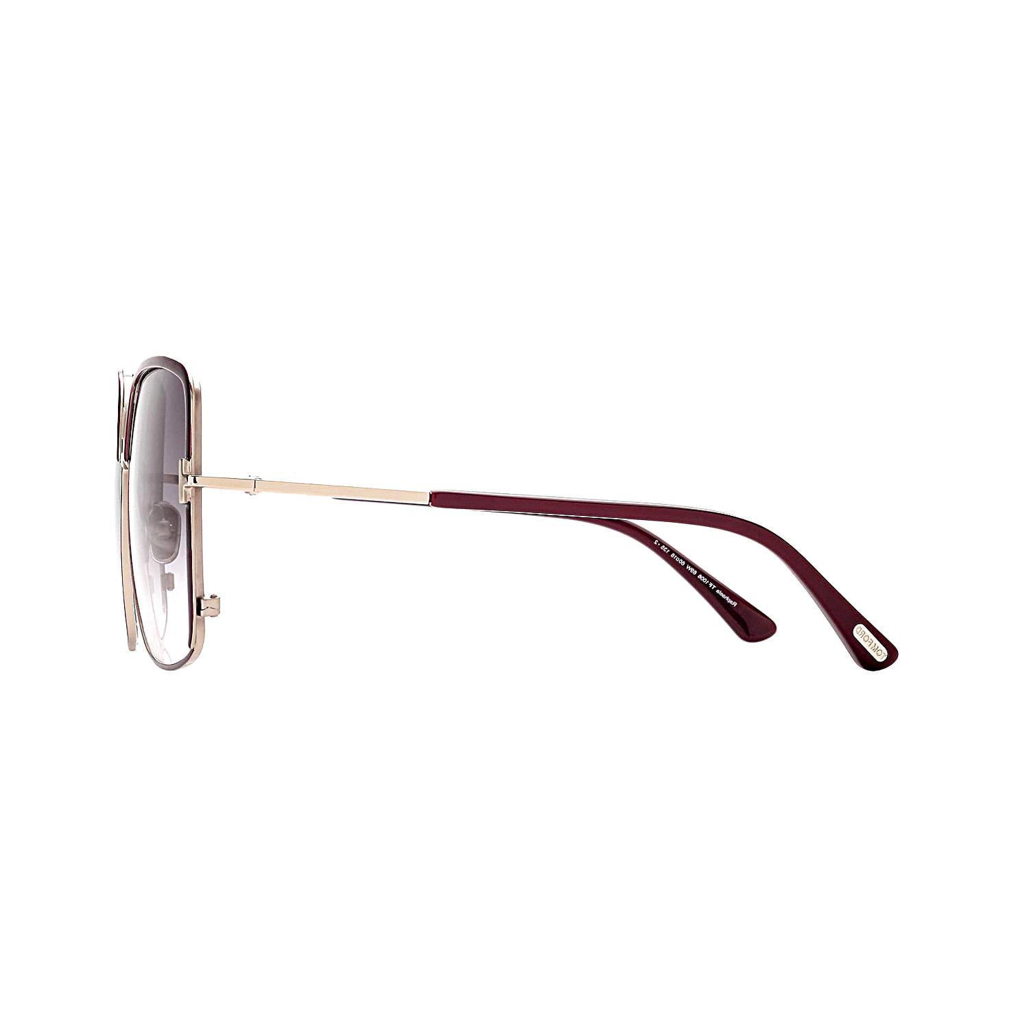 Tom Ford FT1006 69W 60 Kadın Kelebek Bordo Metal Güneş Gözlüğü
