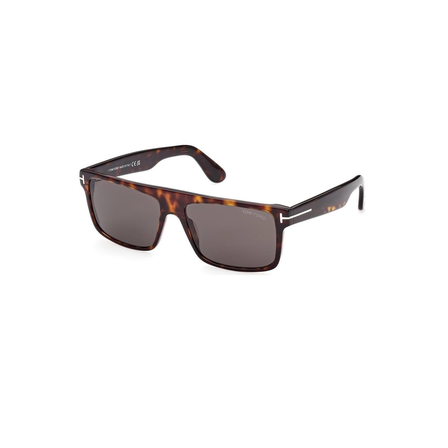 Tom Ford FT999 ECO 52A 58 Philippe Erkek Dikdörtgen Kırçıllı Kahverengi Kemik Güneş Gözlüğü