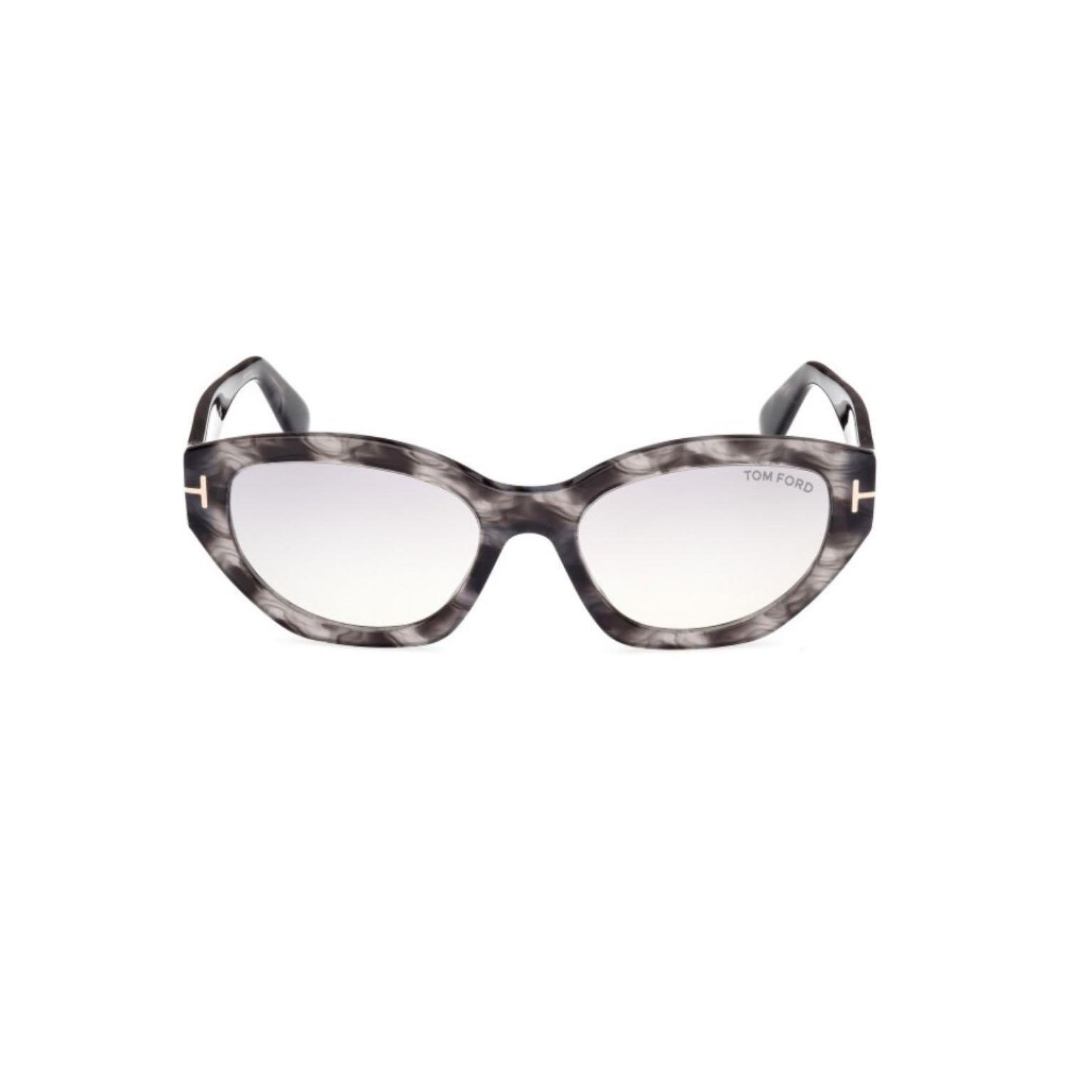 Tom Ford Tf 1086 55C 55 Kadın Geometrik Kırçıllı Beyaz Kemik Güneş Gözlüğü
