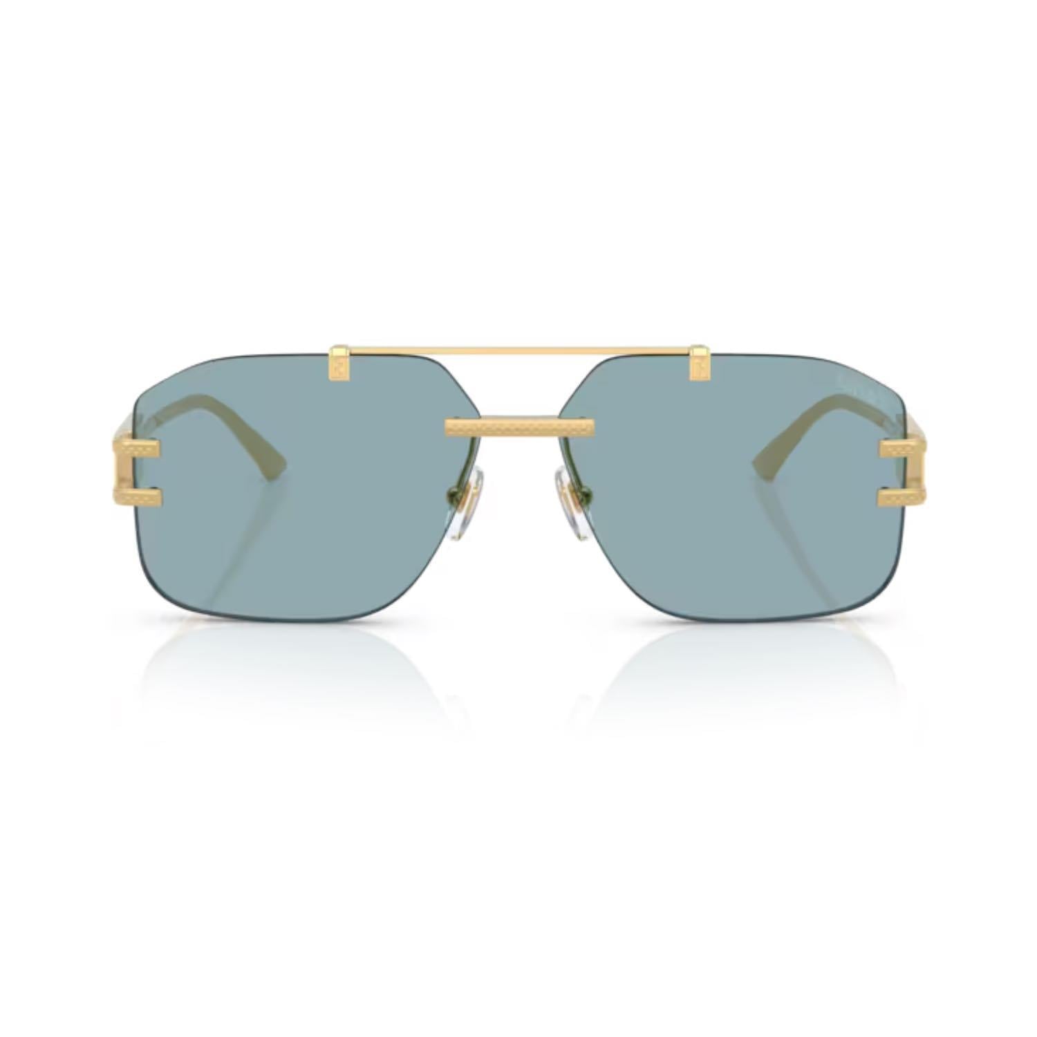 Versace VE 2275 100280 60 Erkek Geometrik Gold Metal Güneş Gözlüğü