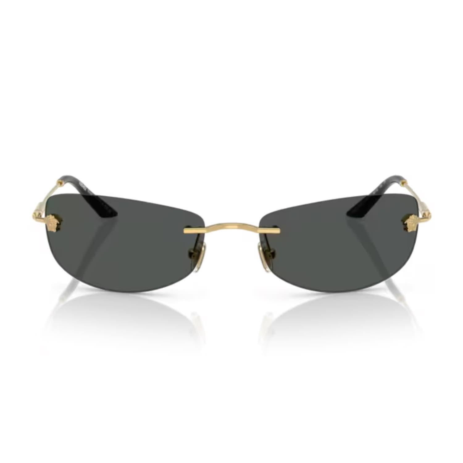 Versace VE 2279 100287 60 Erkek Dikdörtgen Gold Metal Güneş Gözlüğü