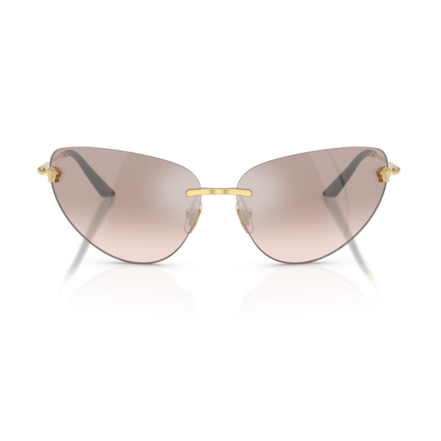 Versace VE 2281 10028Z 64 Kadın Çekik Gold Metal Güneş Gözlüğü