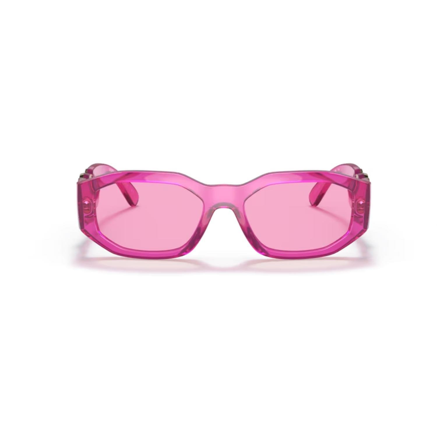 Versace VE 4361 53345 53 Kadın Geometrik Şeffaf Pembe Kemik Güneş Gözlüğü