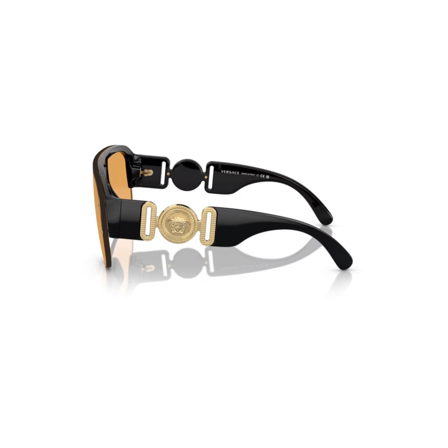 Versace VE 4391 GB17 48 Unisex Geometrik Siyah Kemik Güneş Gözlüğü
