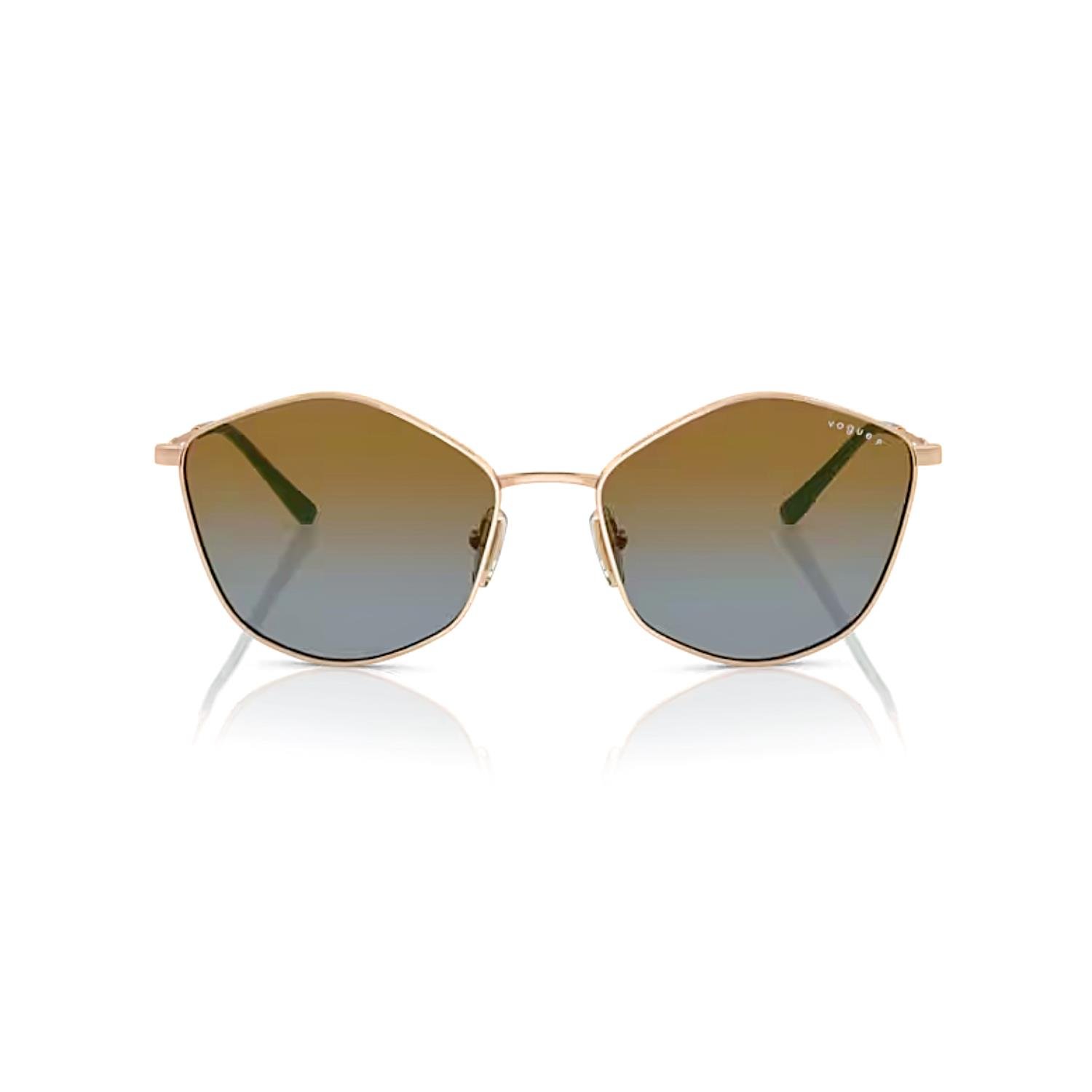 Vogue VO 4282S 51521F 56 Polarize Kadın Geometrik Rose Gold Metal Güneş Gözlüğü