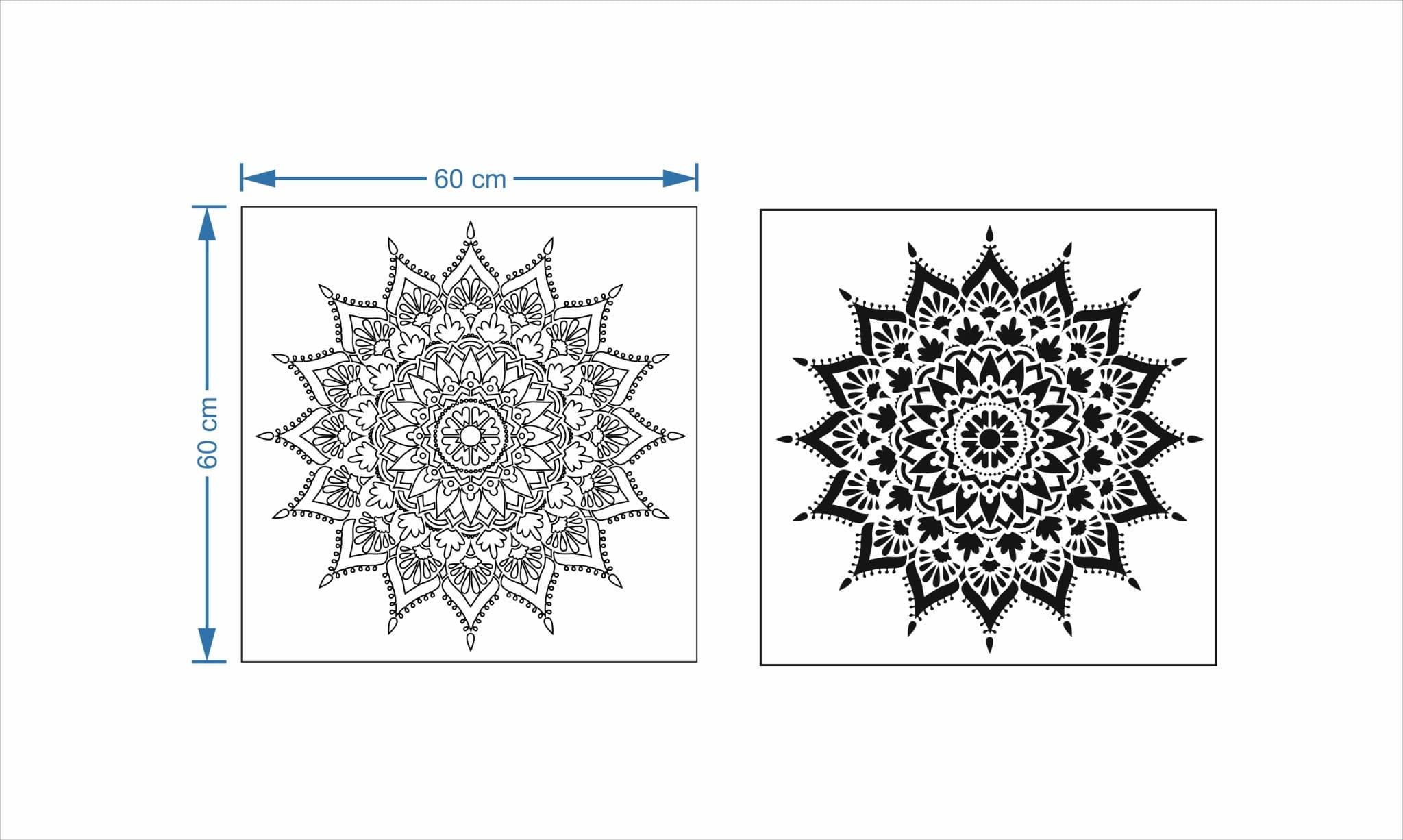 Duvar stencil şablon kalınlığı 0,35mm (alçı şablonu) boyut 60X60  model 7