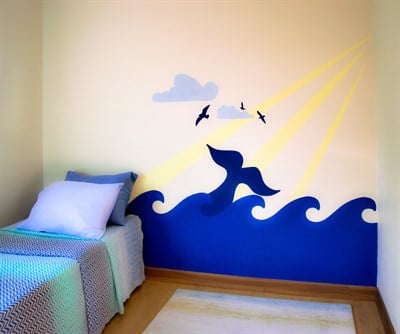 Piktura Duvar Dekorasyon Kendin Yap Diy Kiti (Balina ve Deniz)
