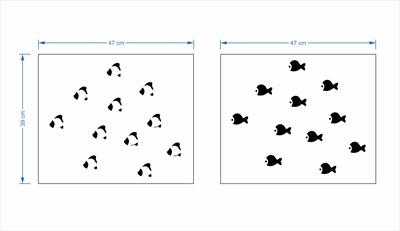 Piktura Duvar Dekorasyon Kendin Yap (Diy) Kiti (Okyanus Canlıları/balık + Küçük Balıklar)