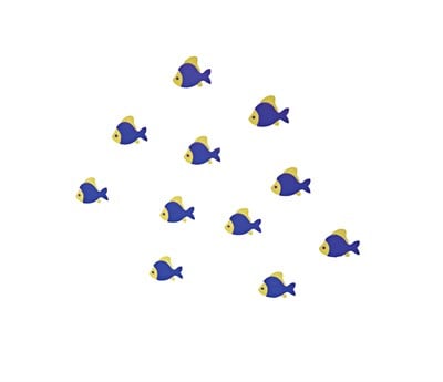 Piktura Duvar Dekorasyon Kendin Yap (Diy) Kiti (Okyanus Canlıları/balık + Küçük Balıklar)