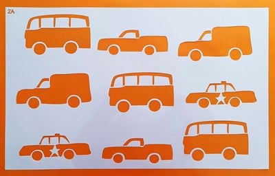 Piktura Stencil Şablon Arabalar