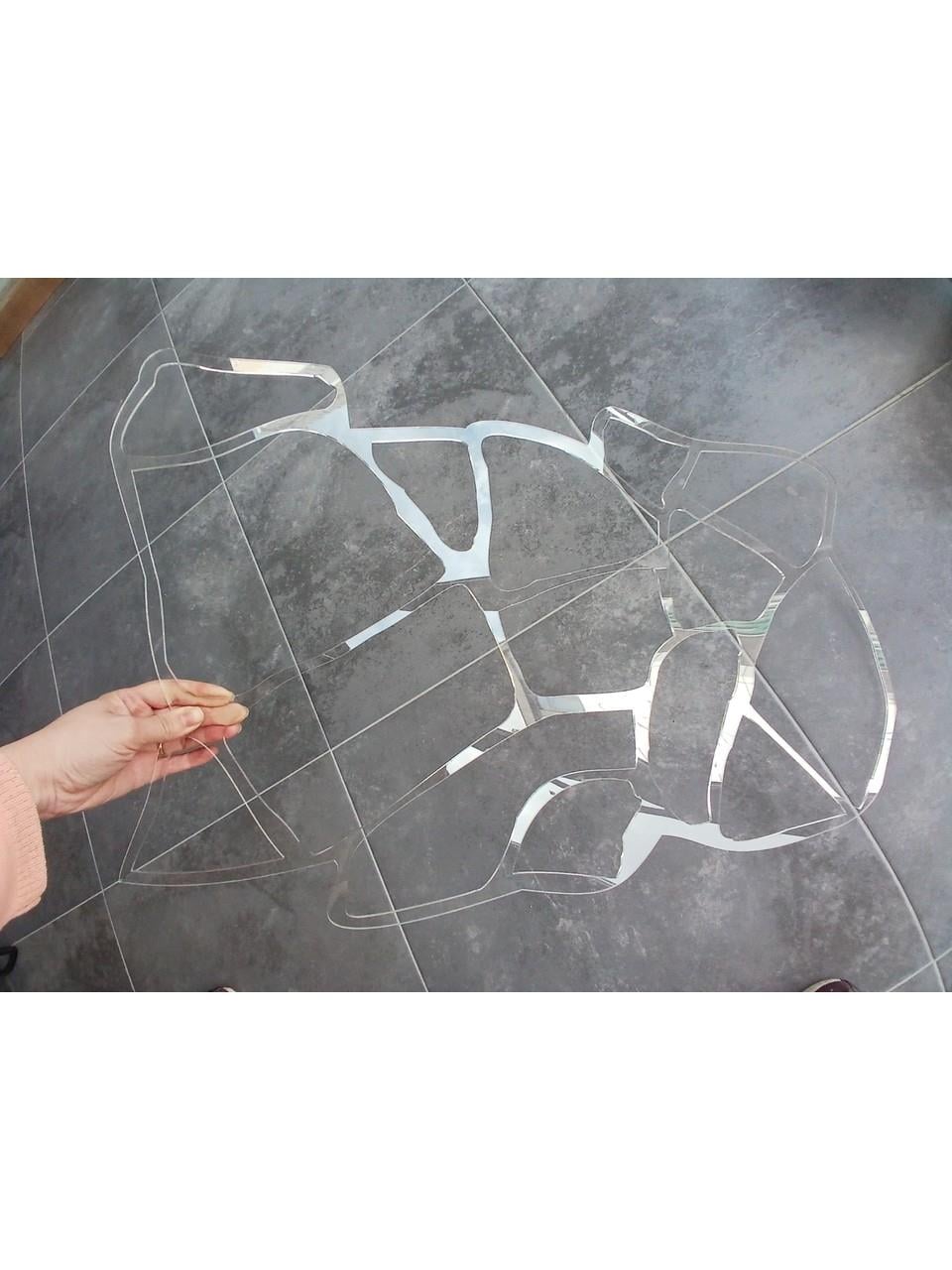 Taş Tuğla Stencil Şablon Kalın Malzeme Rölyef Pasta, Dekoratif Sıva, Kalekim ve Saten Alçıya Uygun Kayrak Taşı Model Slate Stone 1mm