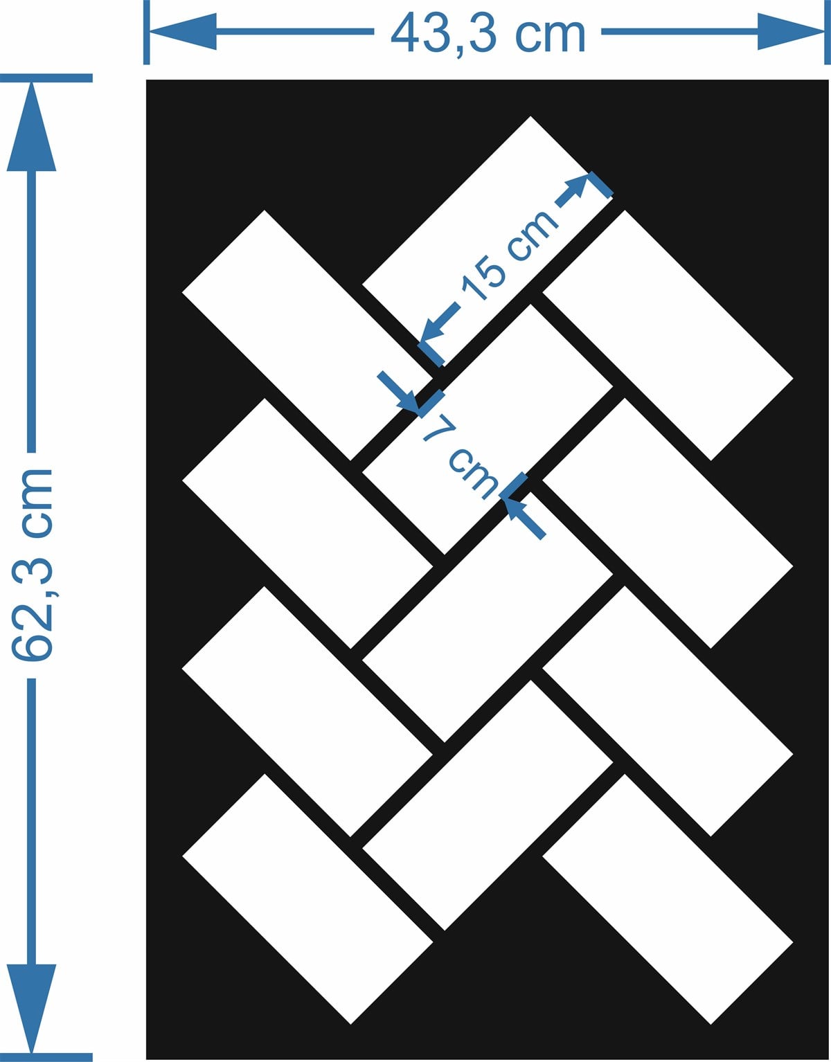 Tuğla Stencil Şablon (Bricks Stencil) Balık Sırtı Model_K