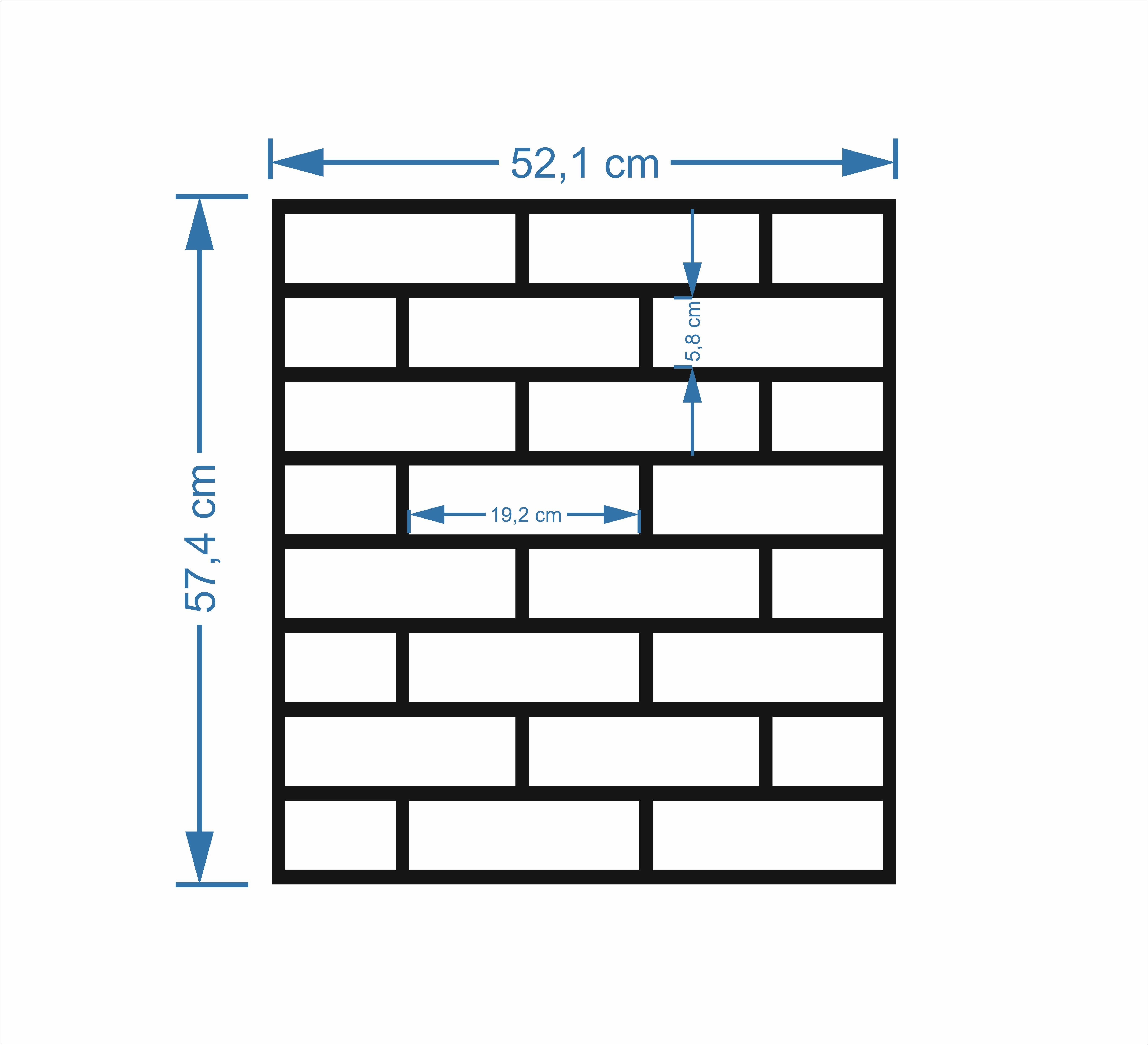 Tuğla Stencil Şablon (Bricks Stencil) Rölyef Pasta ve Saten Alçıya Uygun 4mm kalınlık
