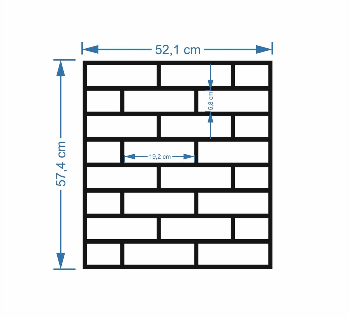 Tuğla Stencil Şablon (Bricks Stencil) Rölyef Pasta ve Saten Alçıya Uygun 5mm kalınlık